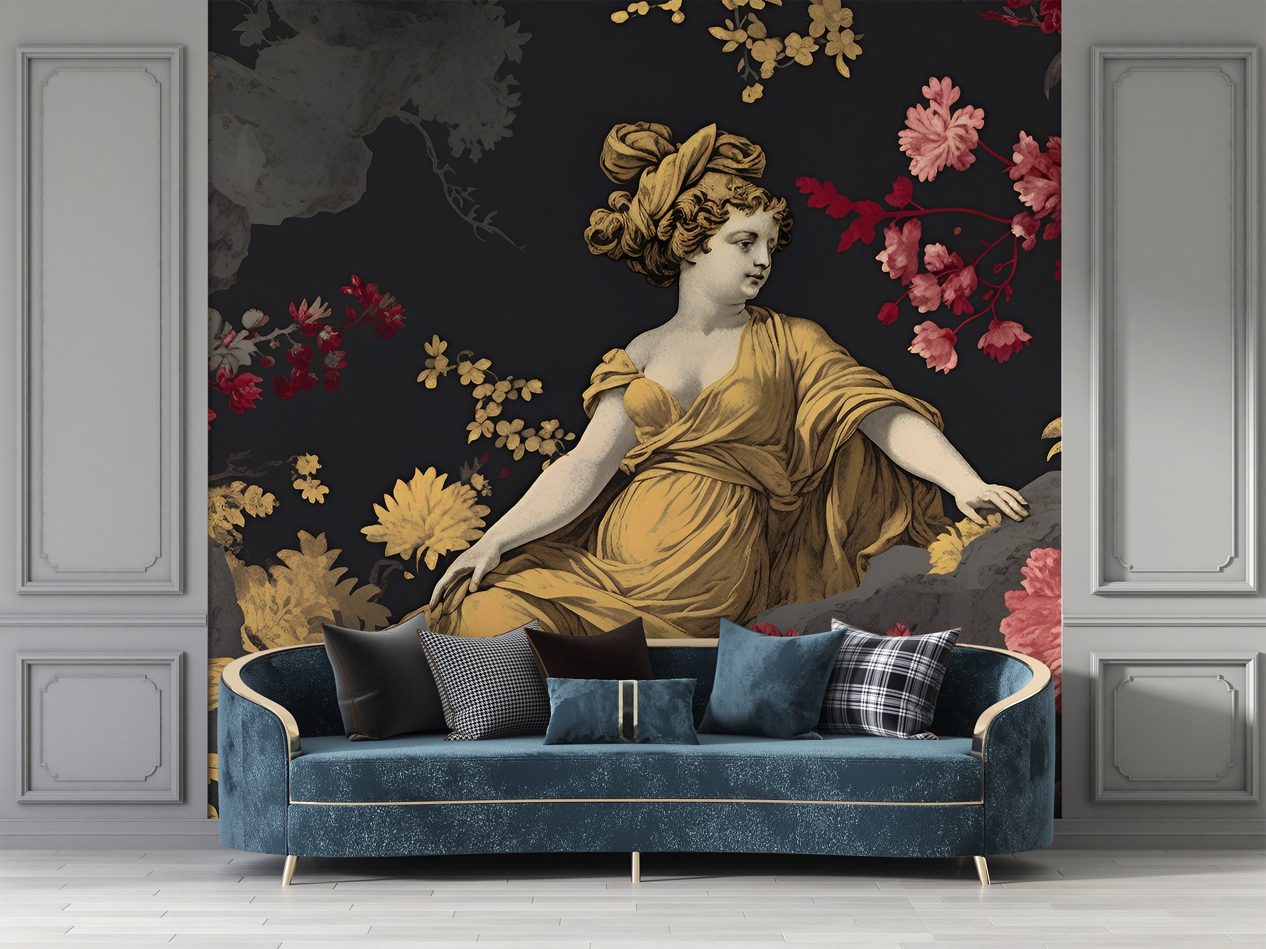 PVC-Free Dark Bohemian Artistic Wallpaper