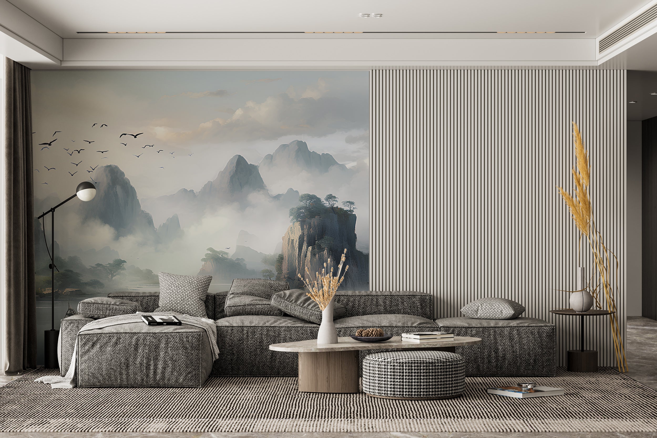 Easy Application Asian Landscape Wallpaper