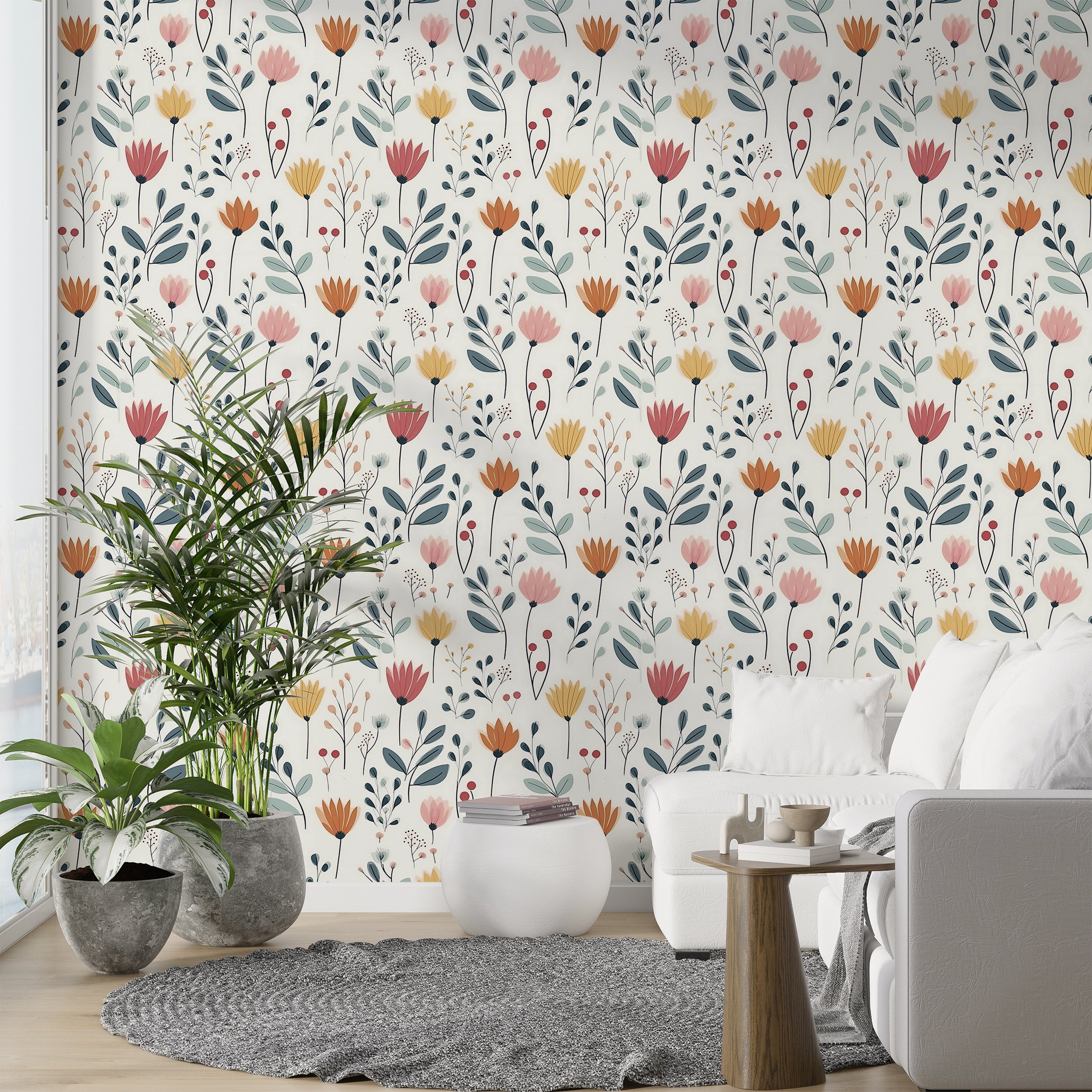 Peel and Stick Watercolor Botanical Wall Decal