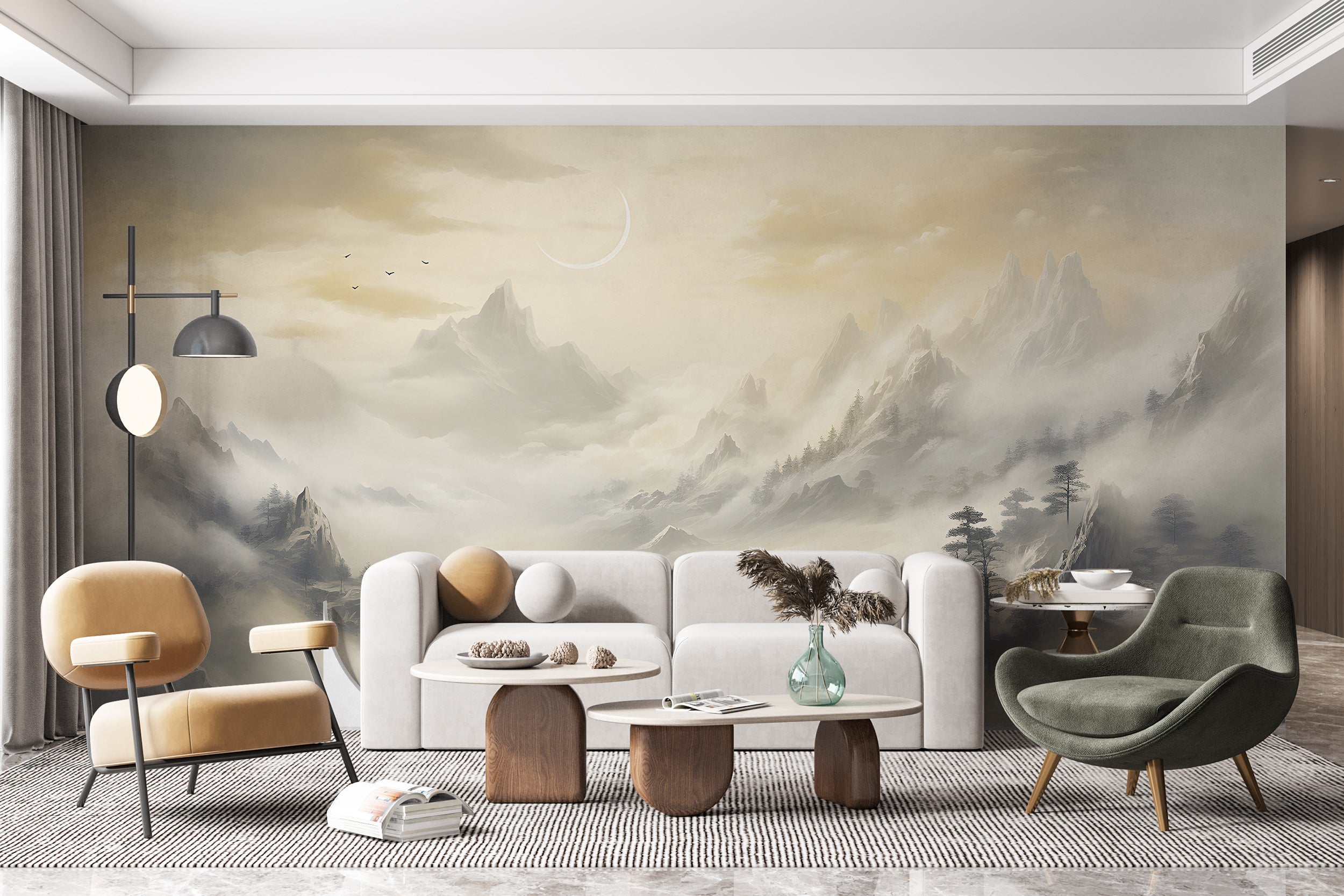 Beige Landscape Wall Decal