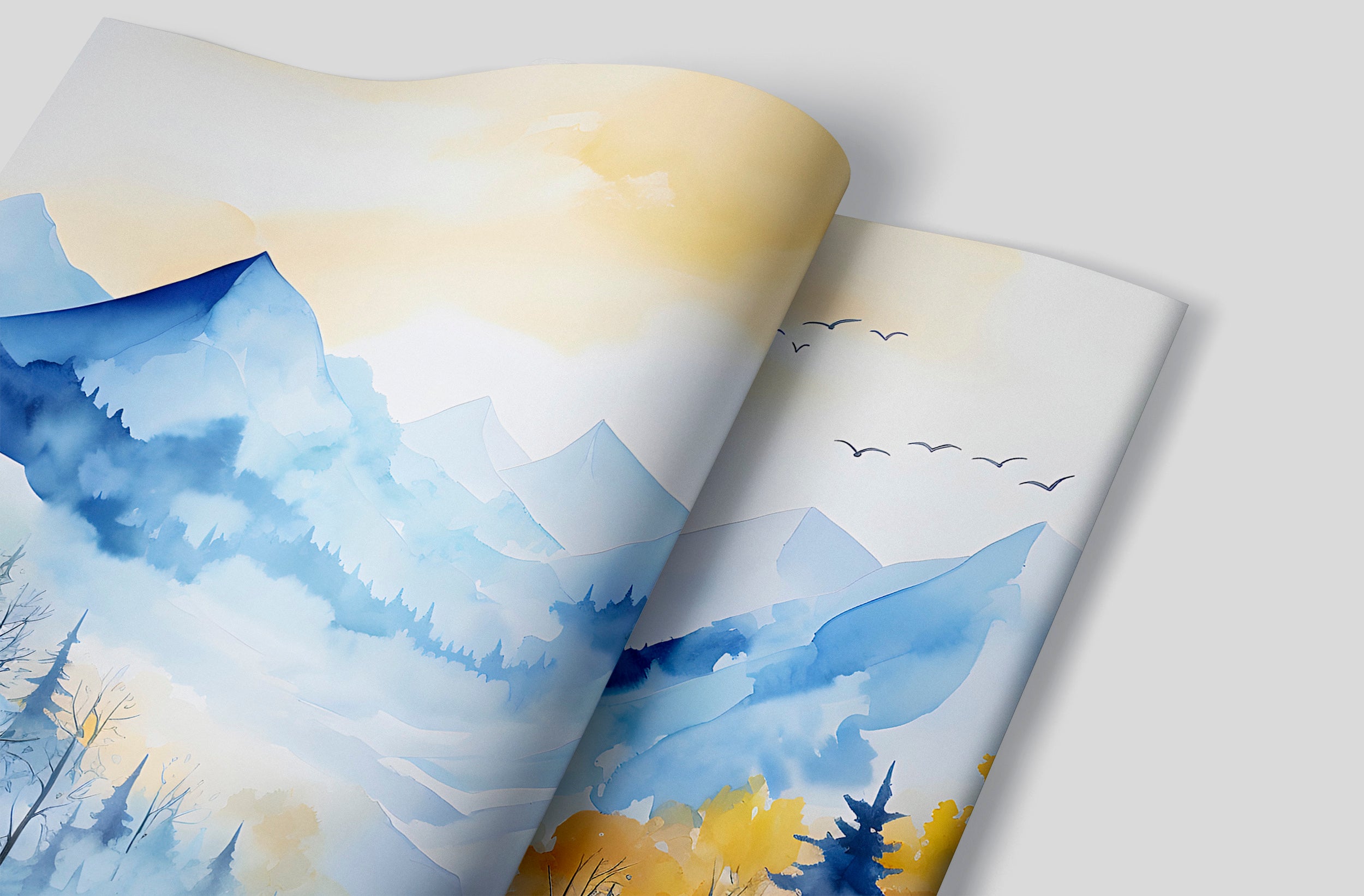 Nursery Watercolor Mountains Wall Decor