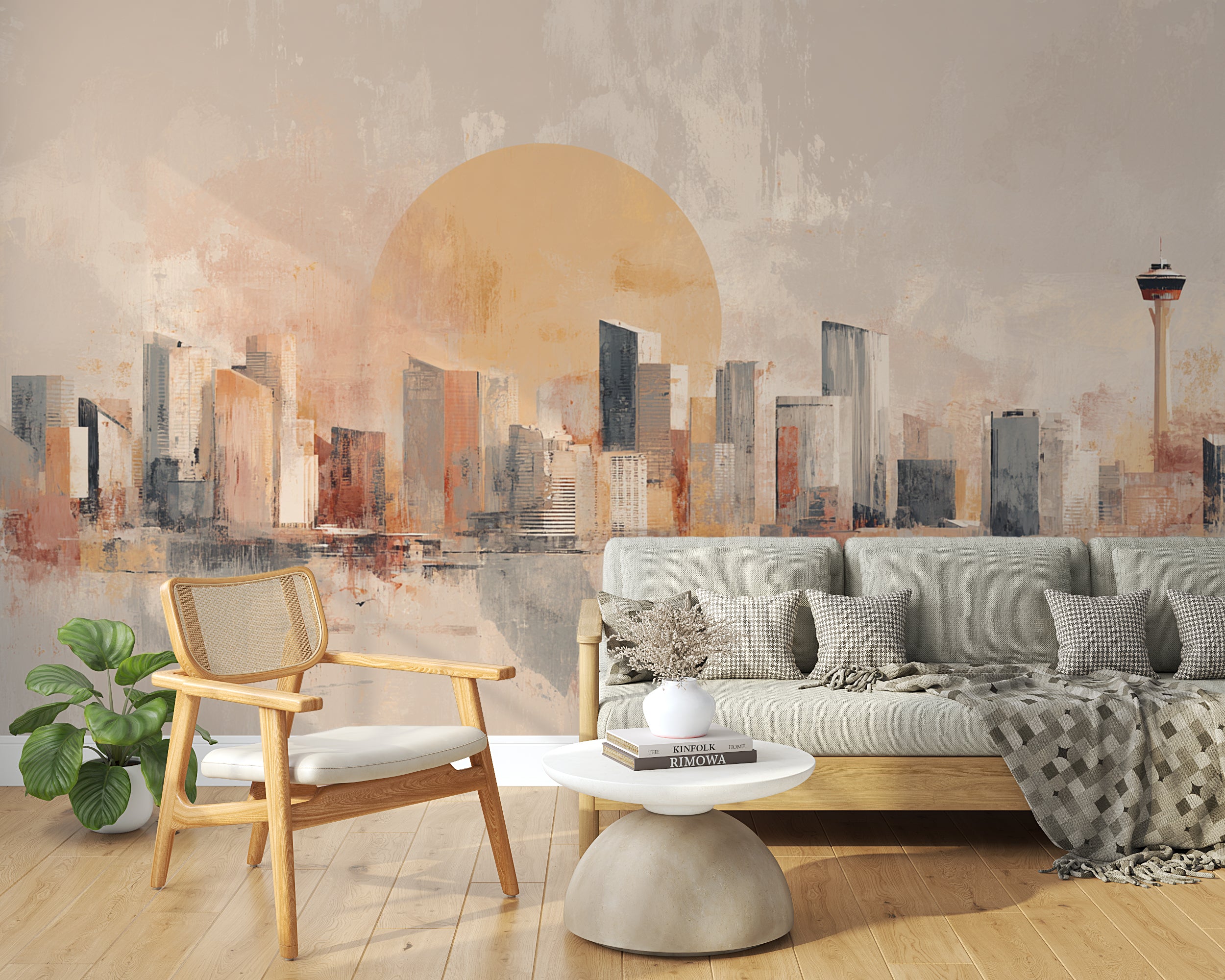 contemporary wall mural
artistic city wallpaper