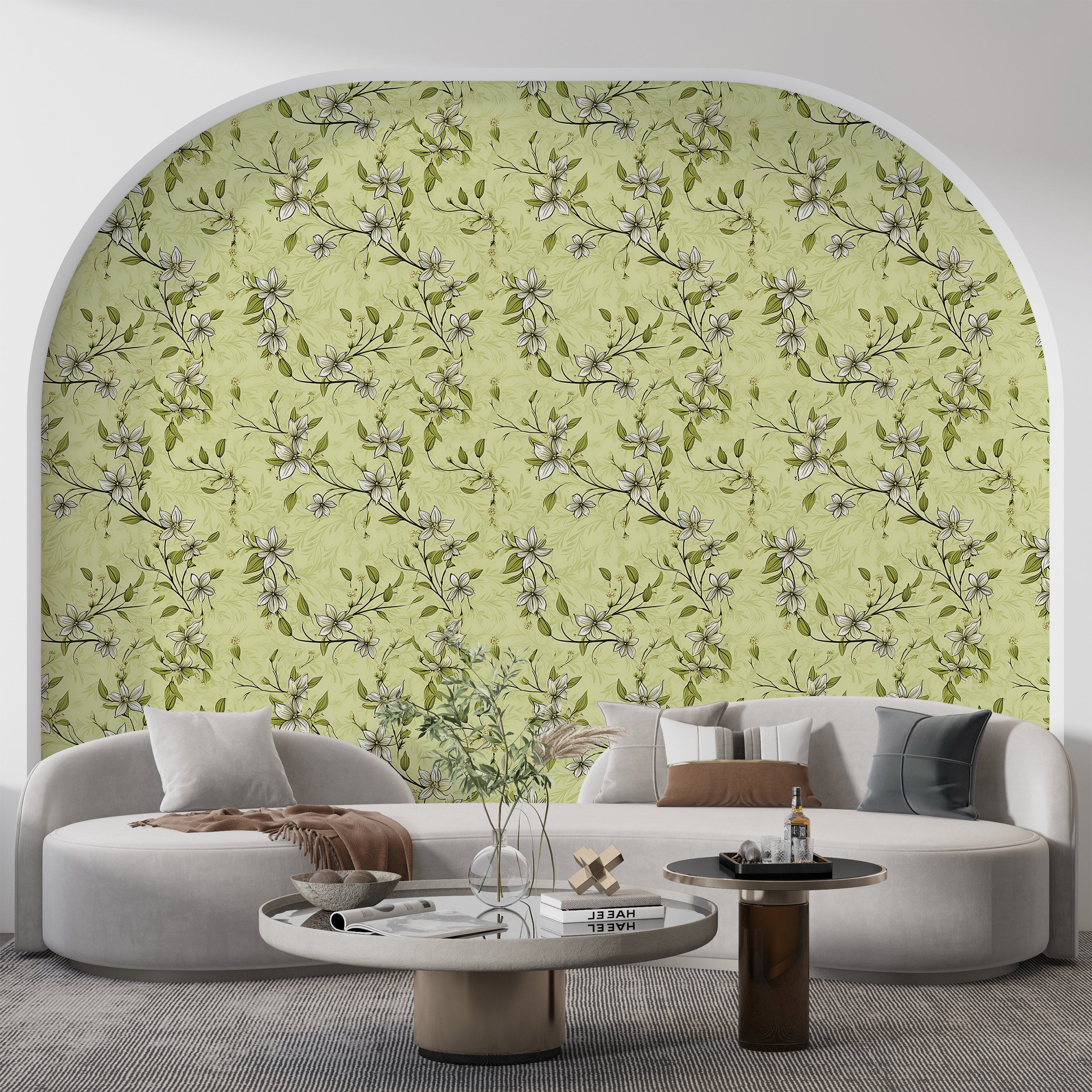 Easy Application Pistachio Botanical Wallpaper