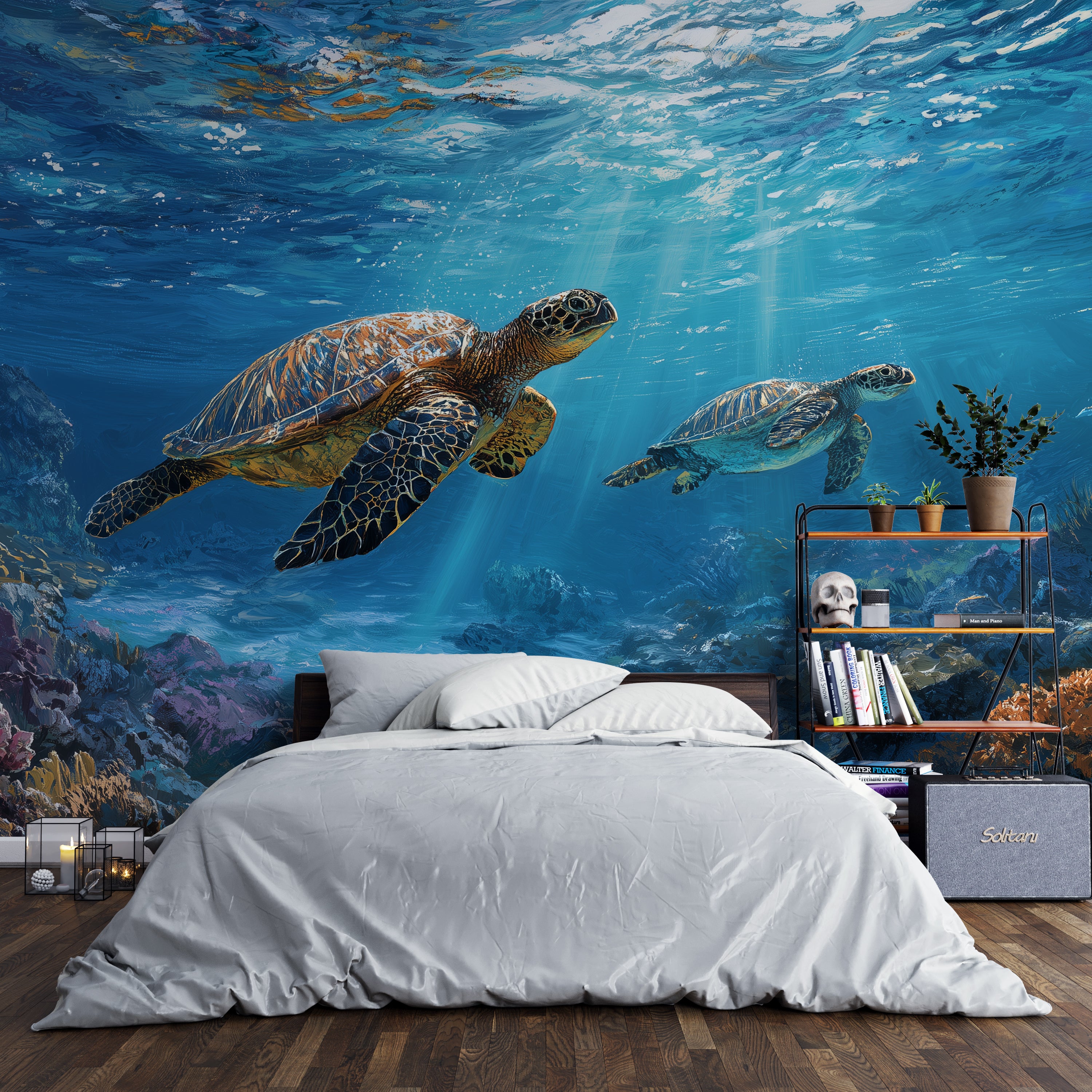 marine wildlife wall art for bedroom or office