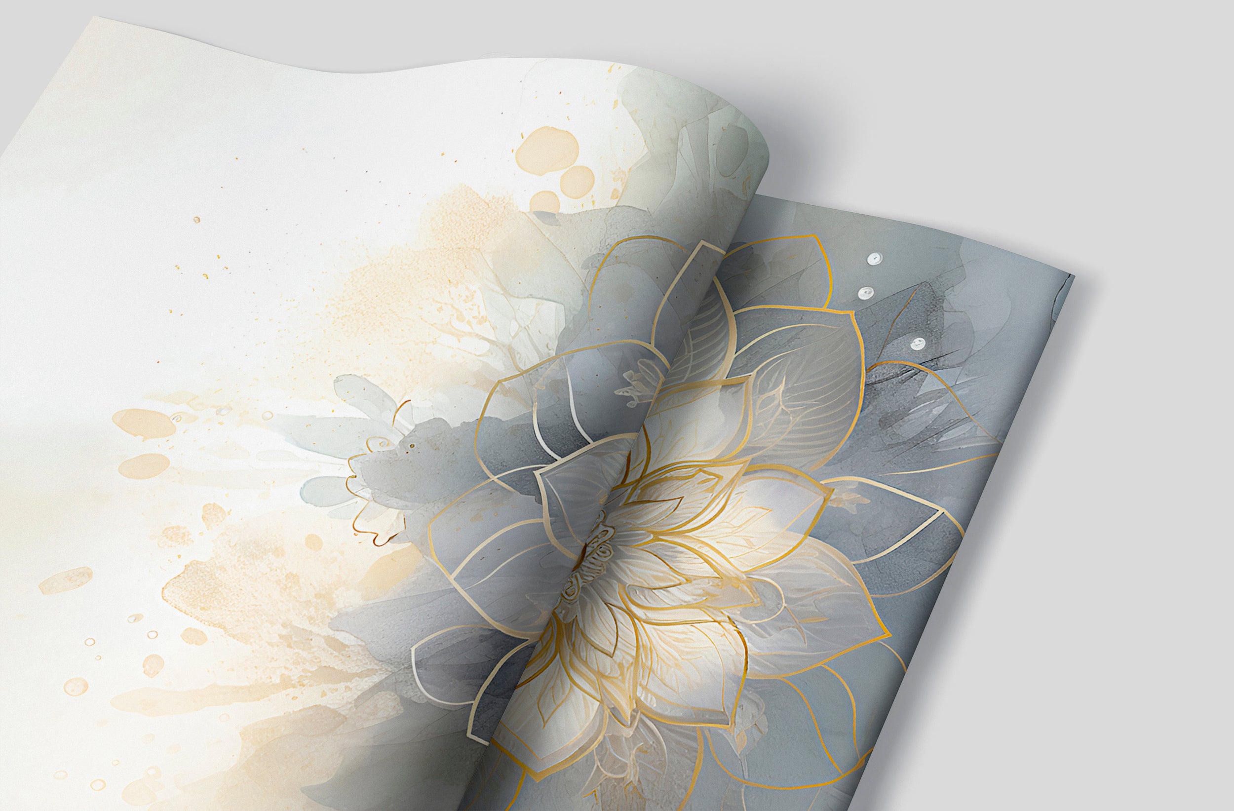 Abstract Nature Gray Lotus Wall Art