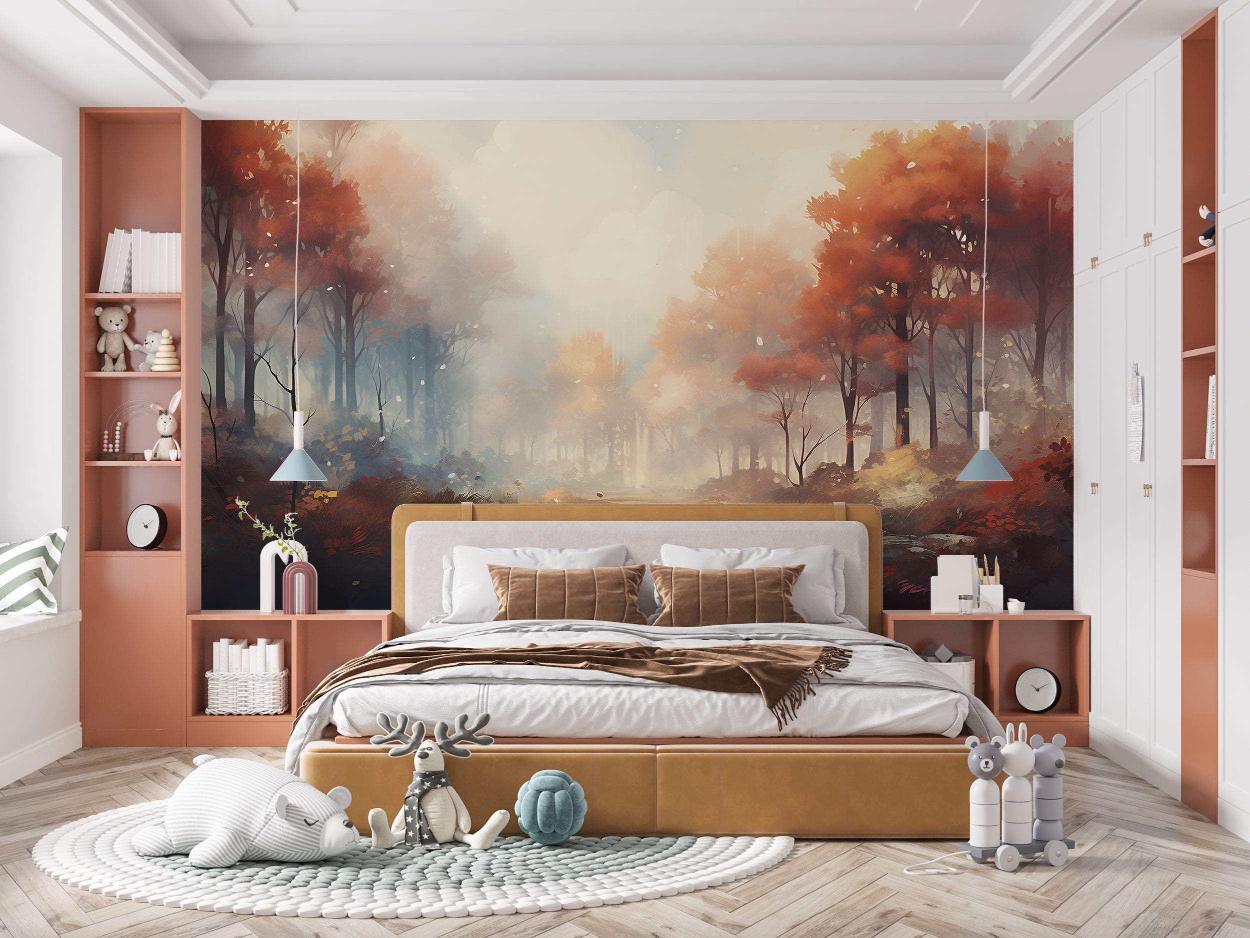 Watercolor Landscape Mural for Home Decor