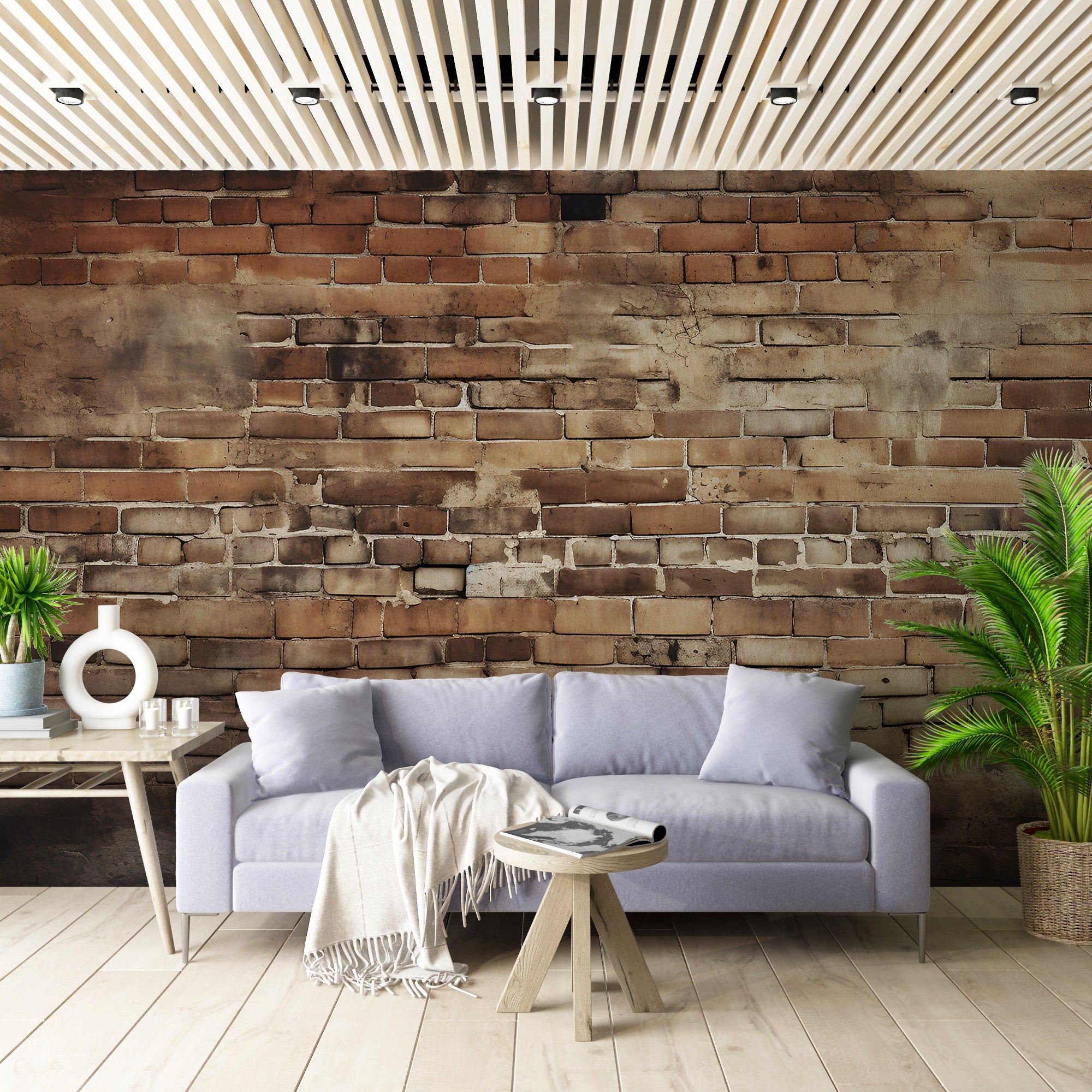Minimalist Peel and Stick Brick Wall