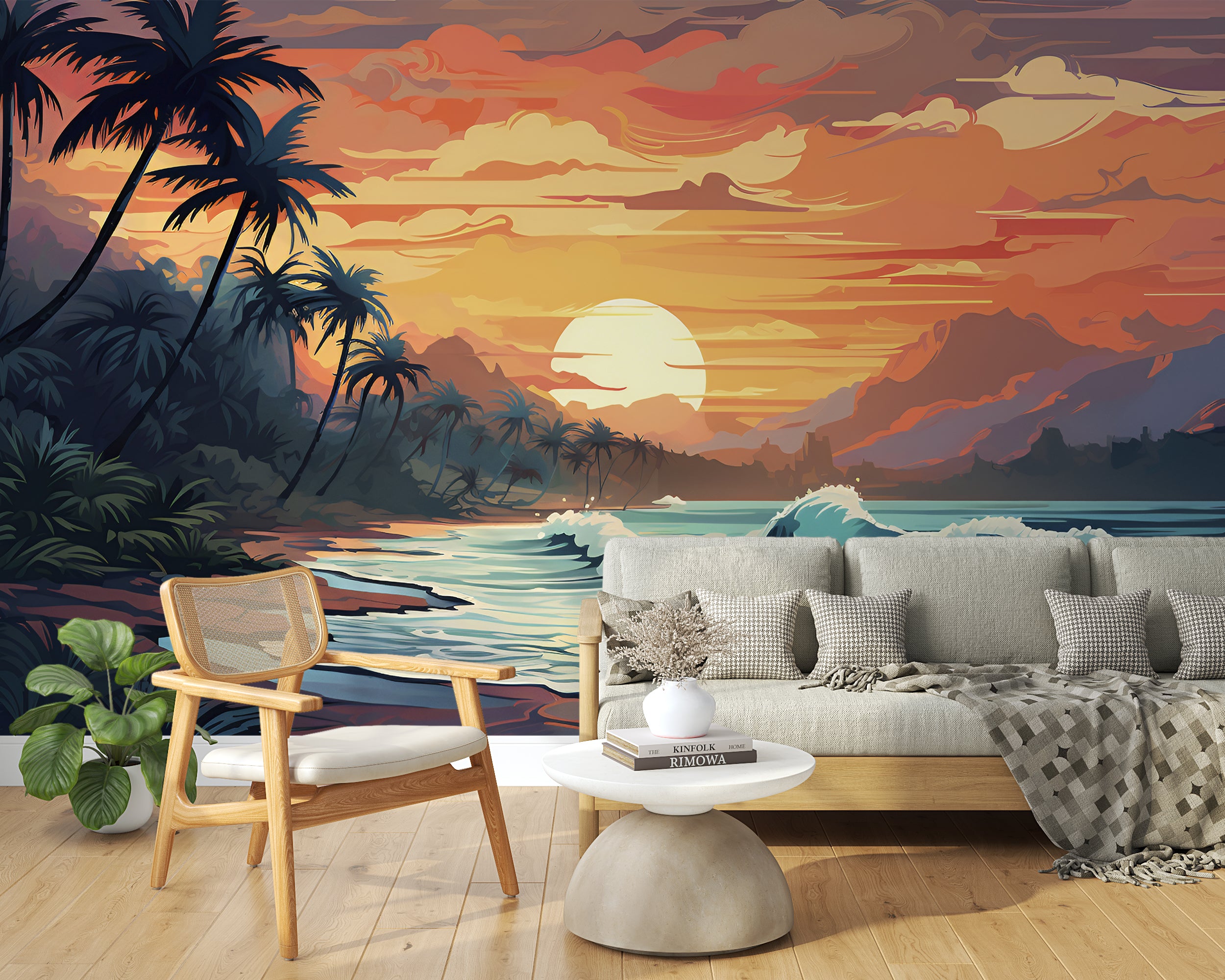 Easy Apply Grey Landscape Wallpaper