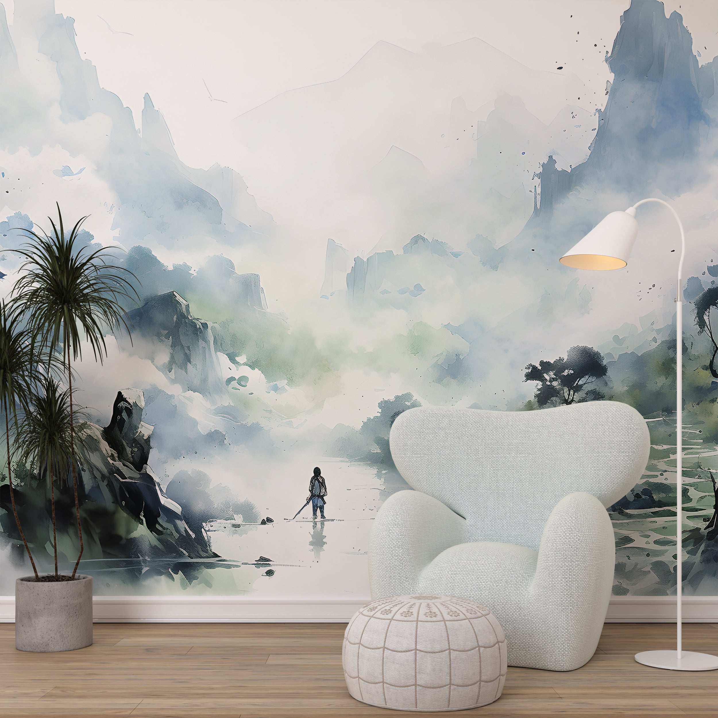 Samurai-Inspired Peel and Stick Landscape