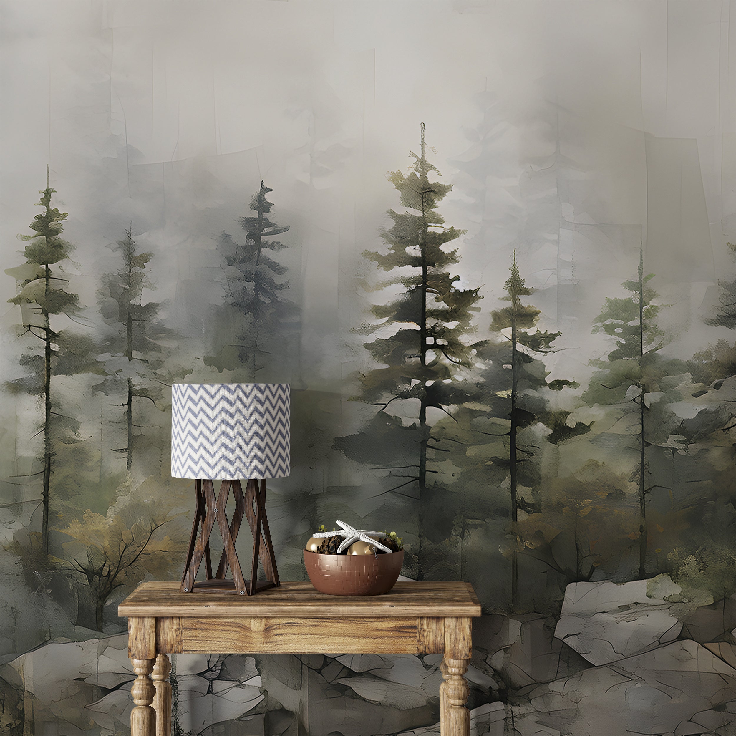 Peel and Stick Pine Trees for Easy Installation