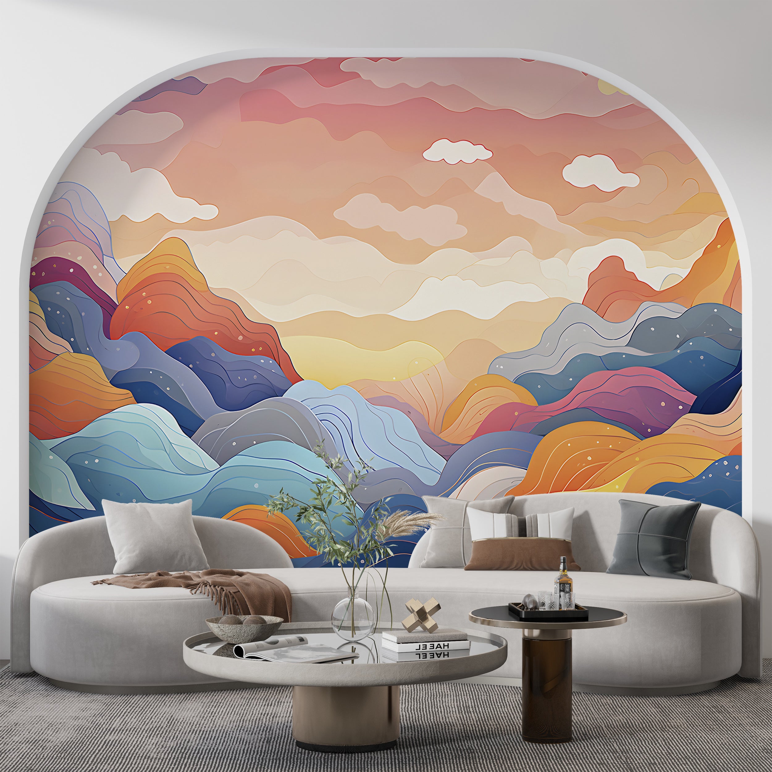 Vivid Abstract Watercolor Landscape Art