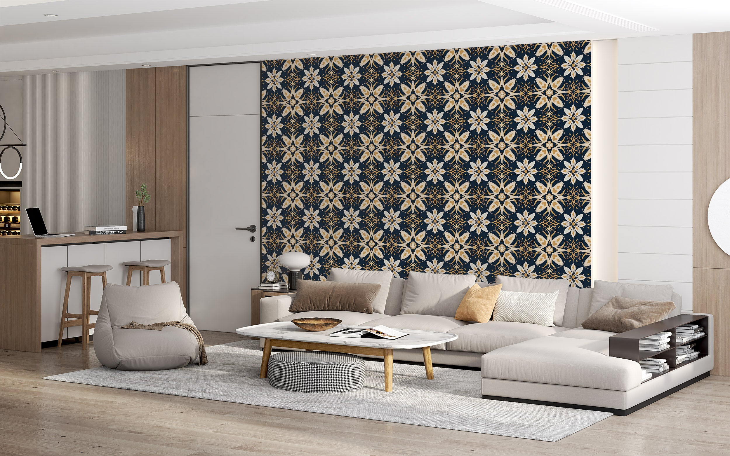 Chic Floral Ornament Wall Decor Aesthetics"