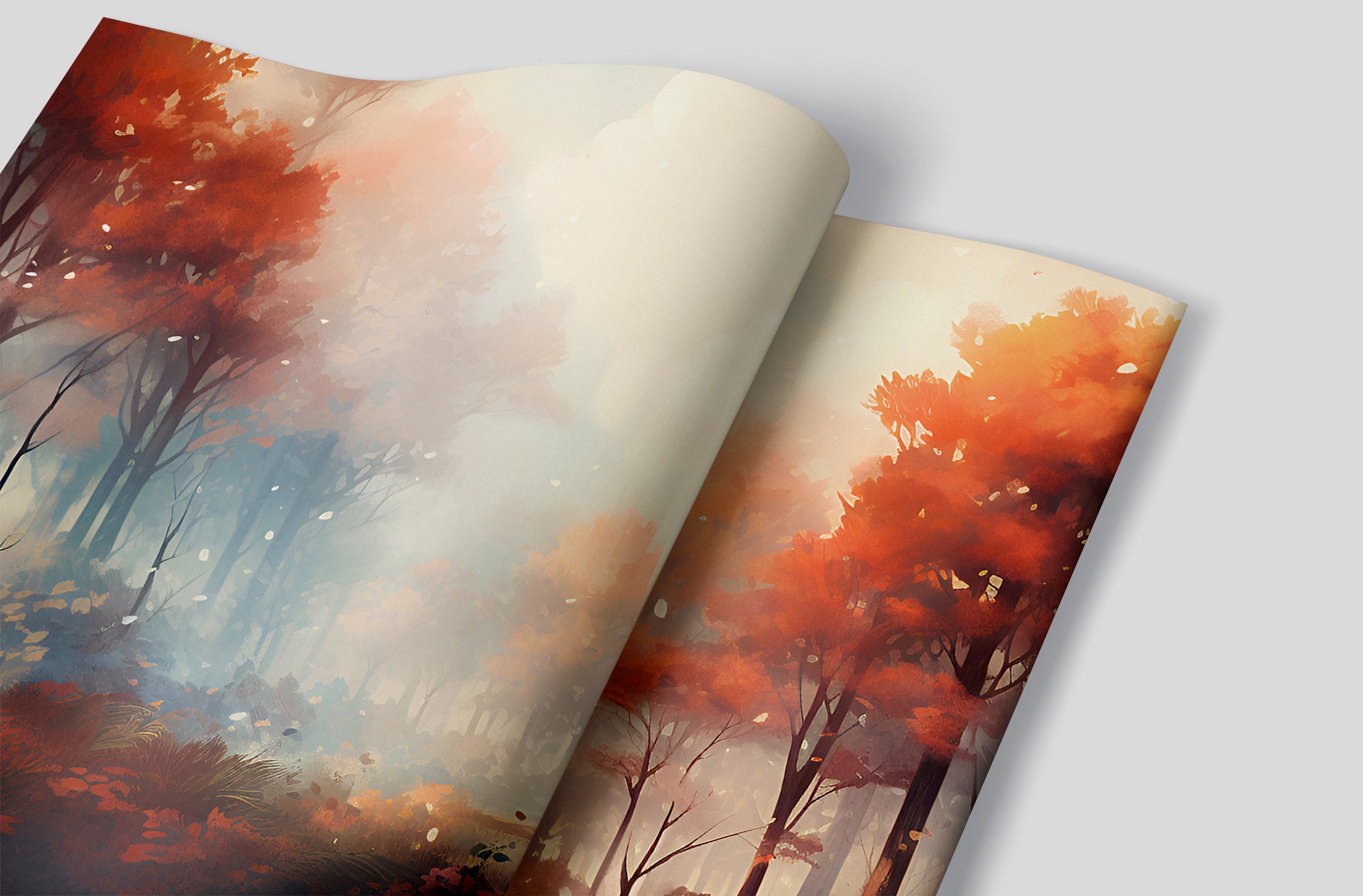 Fantasy Nature Wallpaper with Foggy Trees