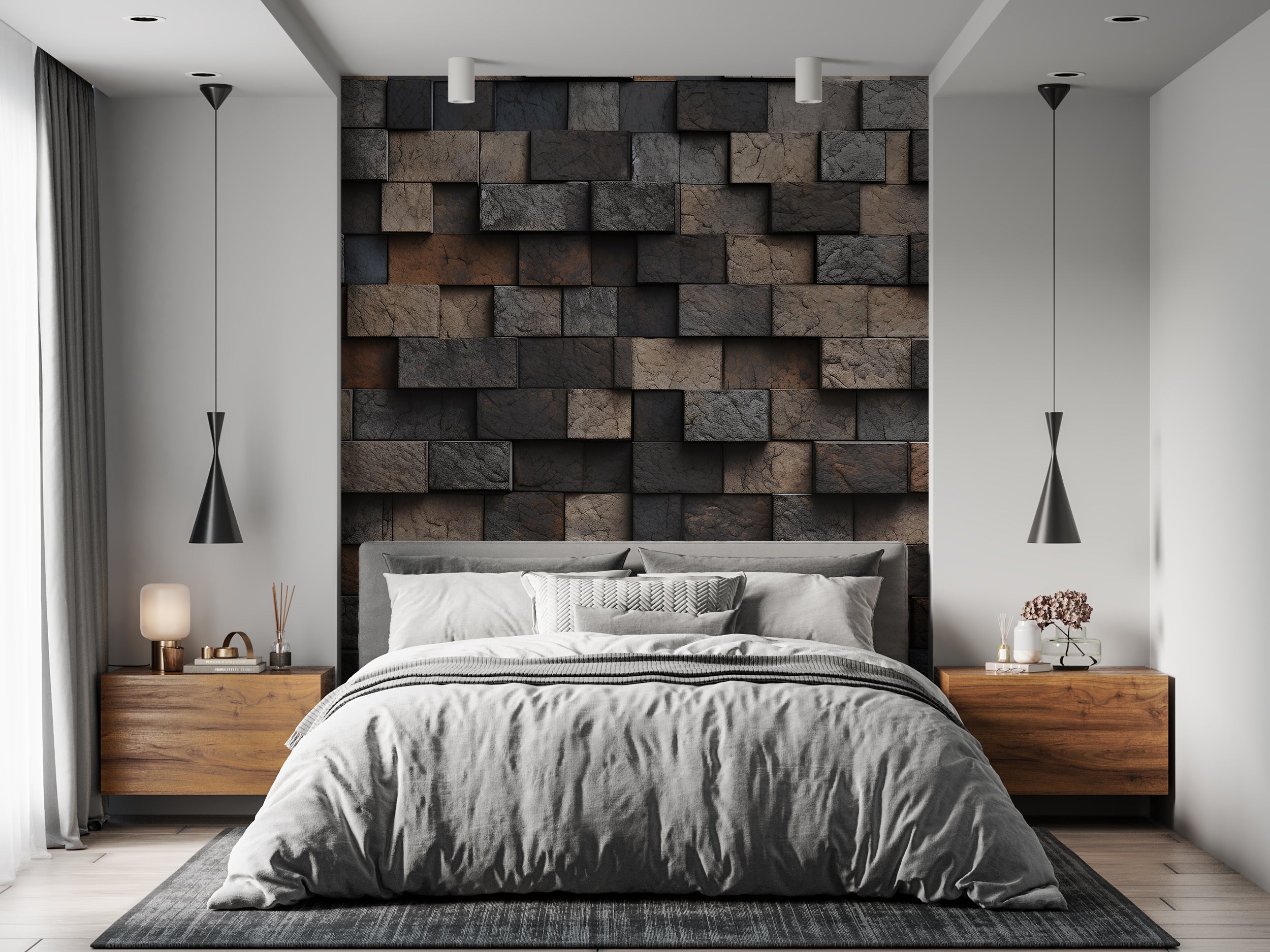 Stone Wall Textures Mural, Loft Wallpaper, Peel and Stick Stone Wall, Industrial Style Wallpaper, Minimalism Mural, Stone Digital Backdrop
