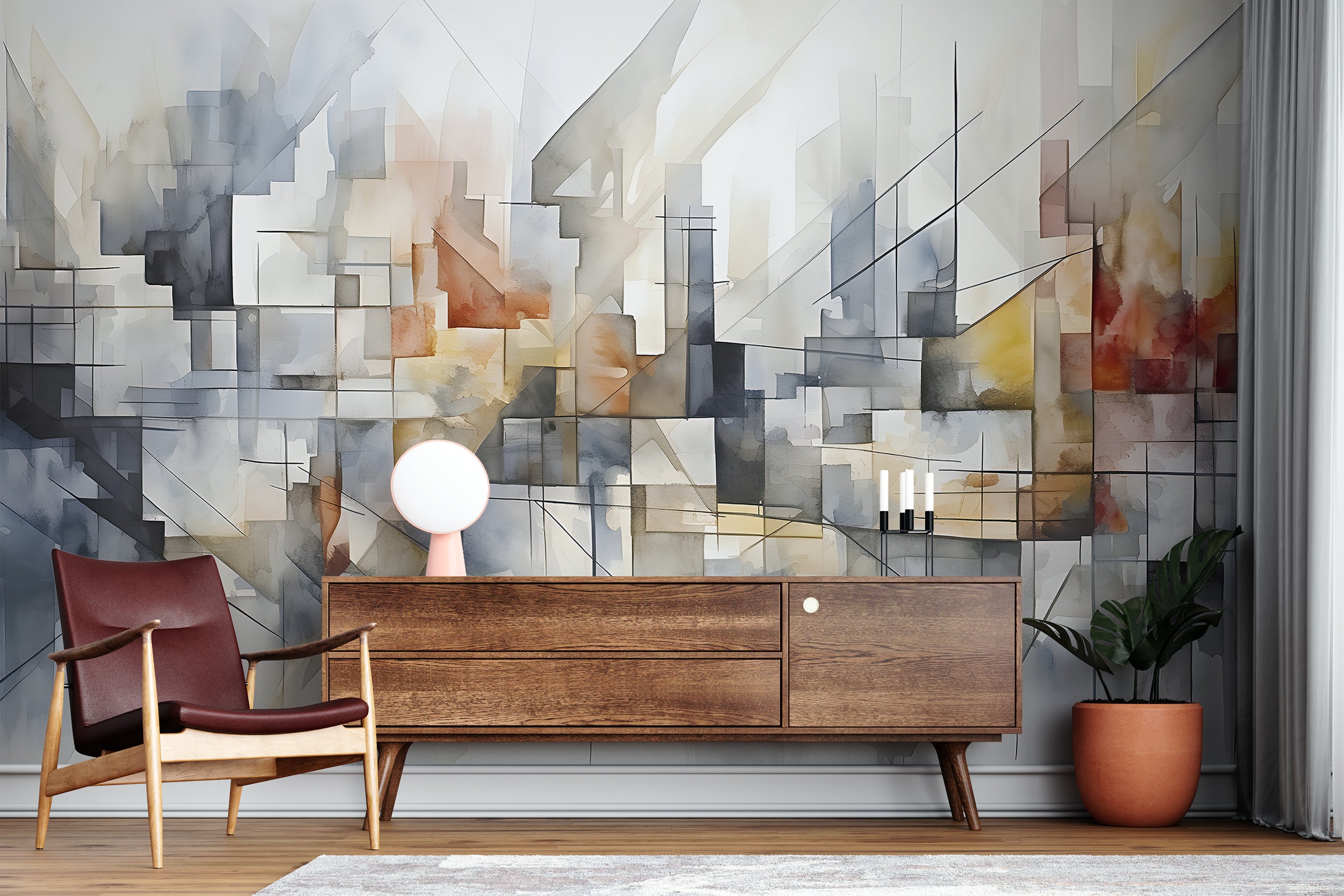 Beige and Grey Geometric Design
