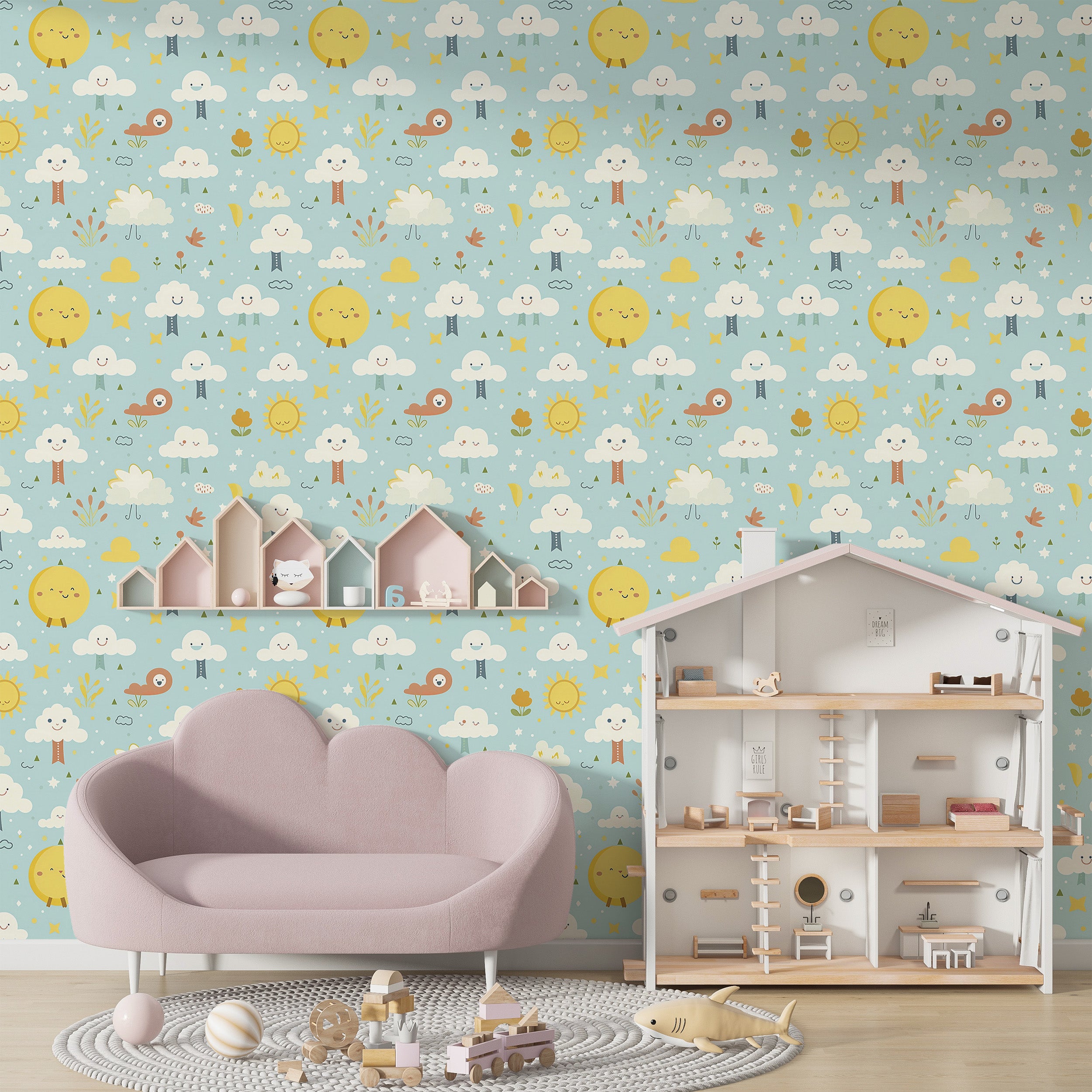 Kids Room Colorful Peel and Stick Wallpaper in Nursery