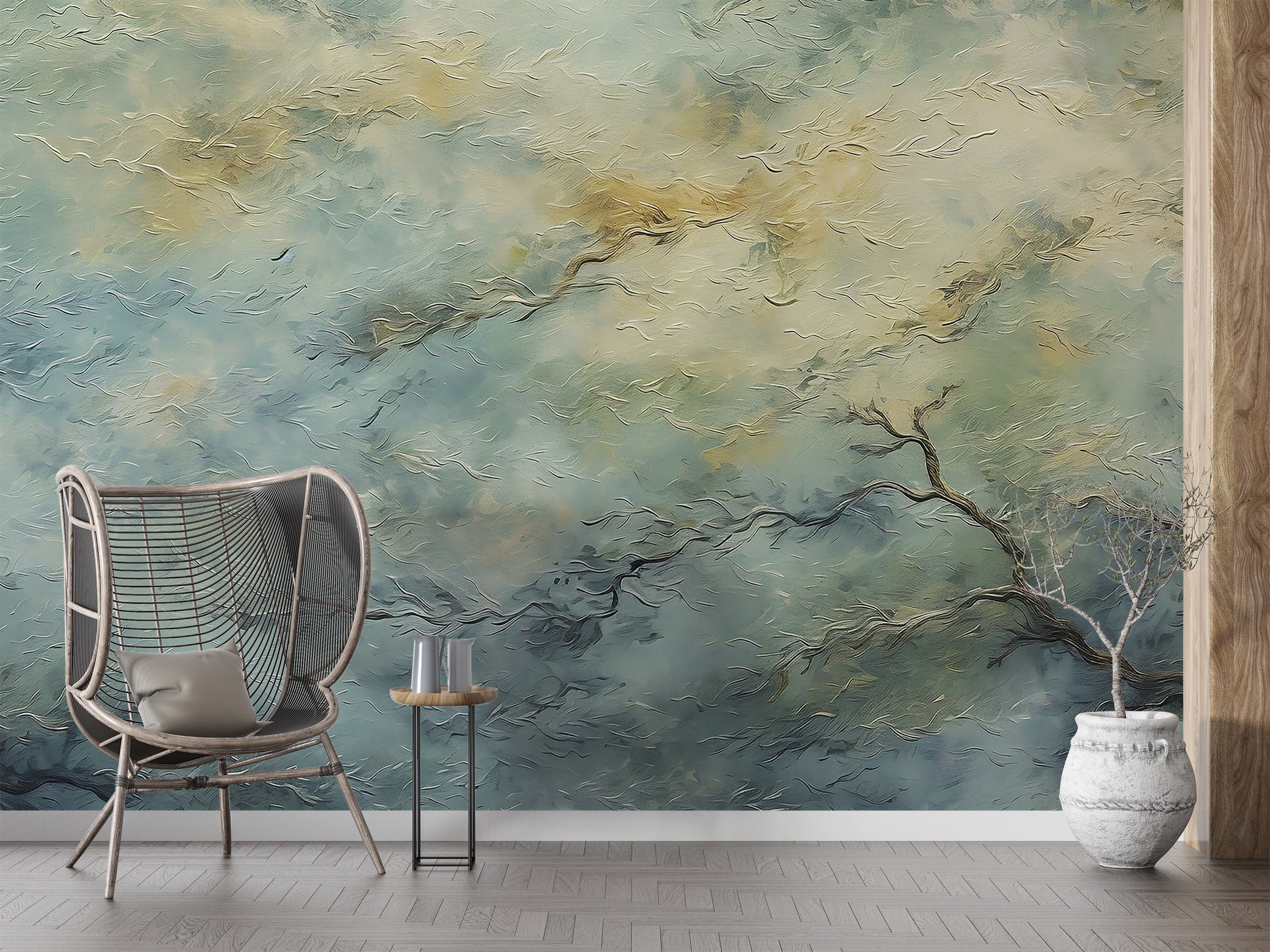 Effortless Application of Van Gogh Style Wallpaper