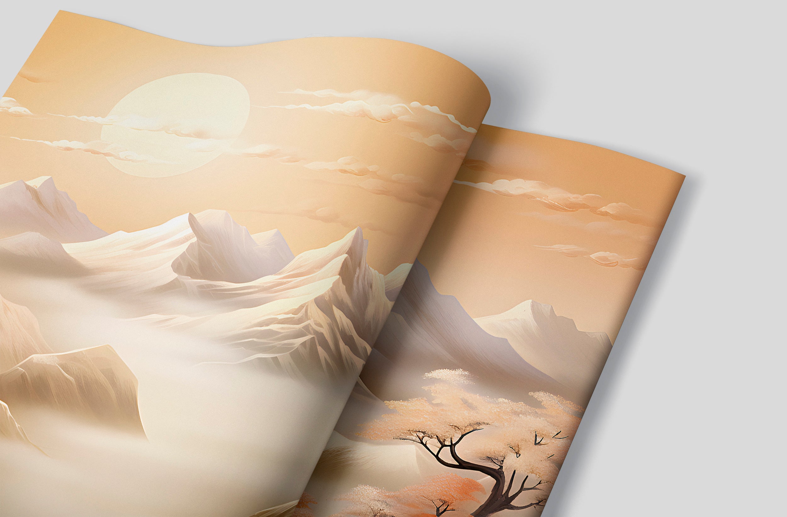 Beige Snowy Peaks Wall Decor