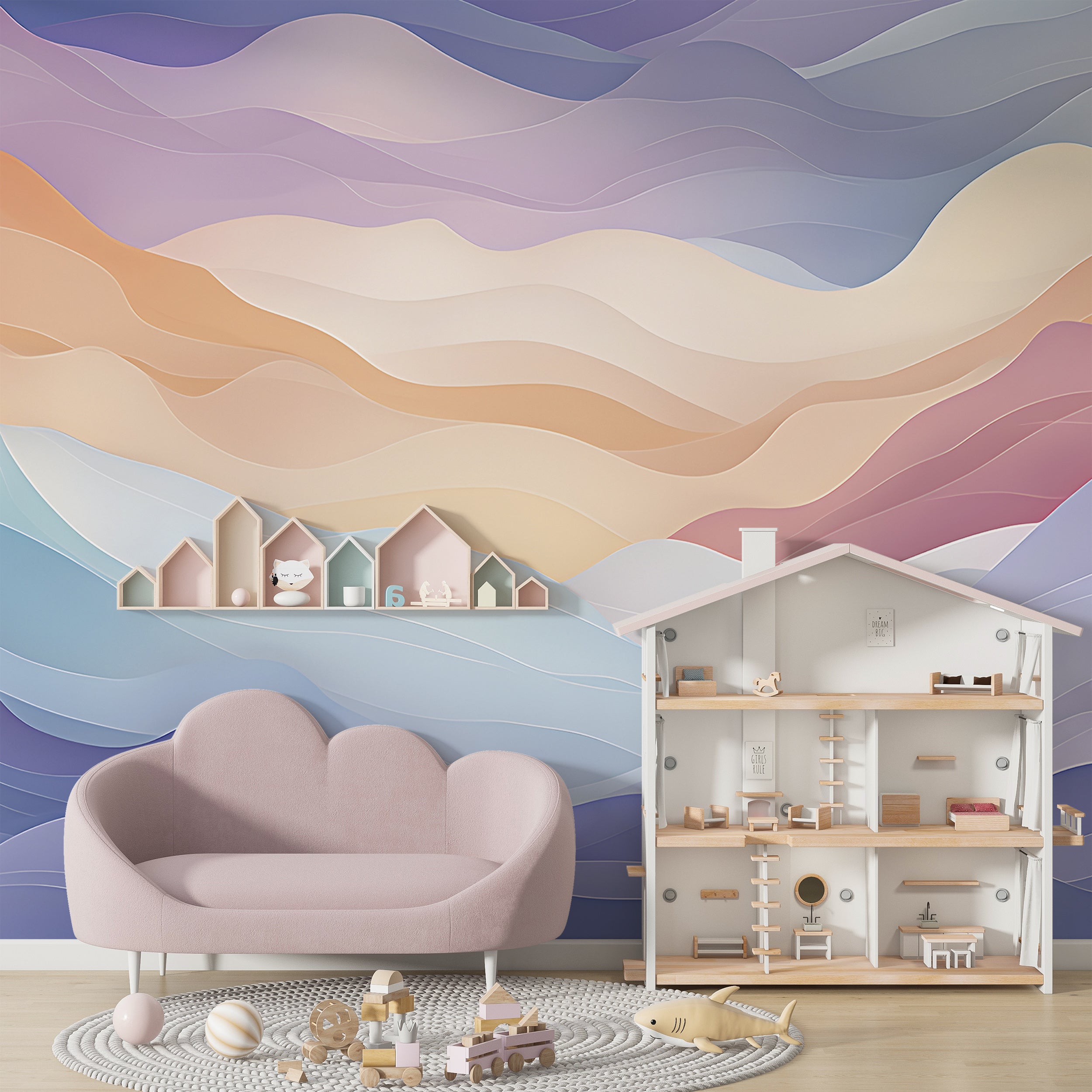 Peel and Stick Abstract Landscape Mural