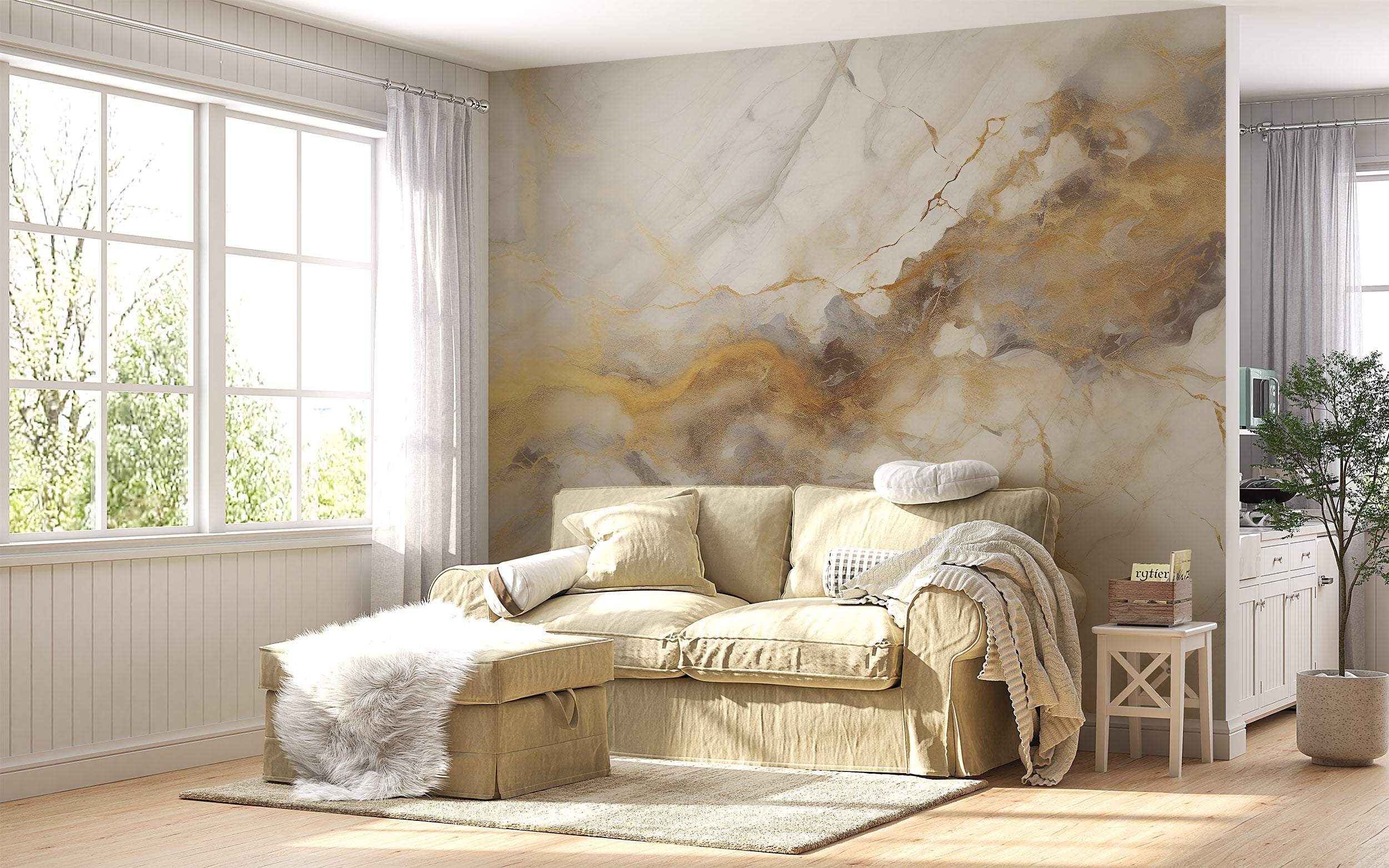 Peel and Stick Marble Wallpaper Detail