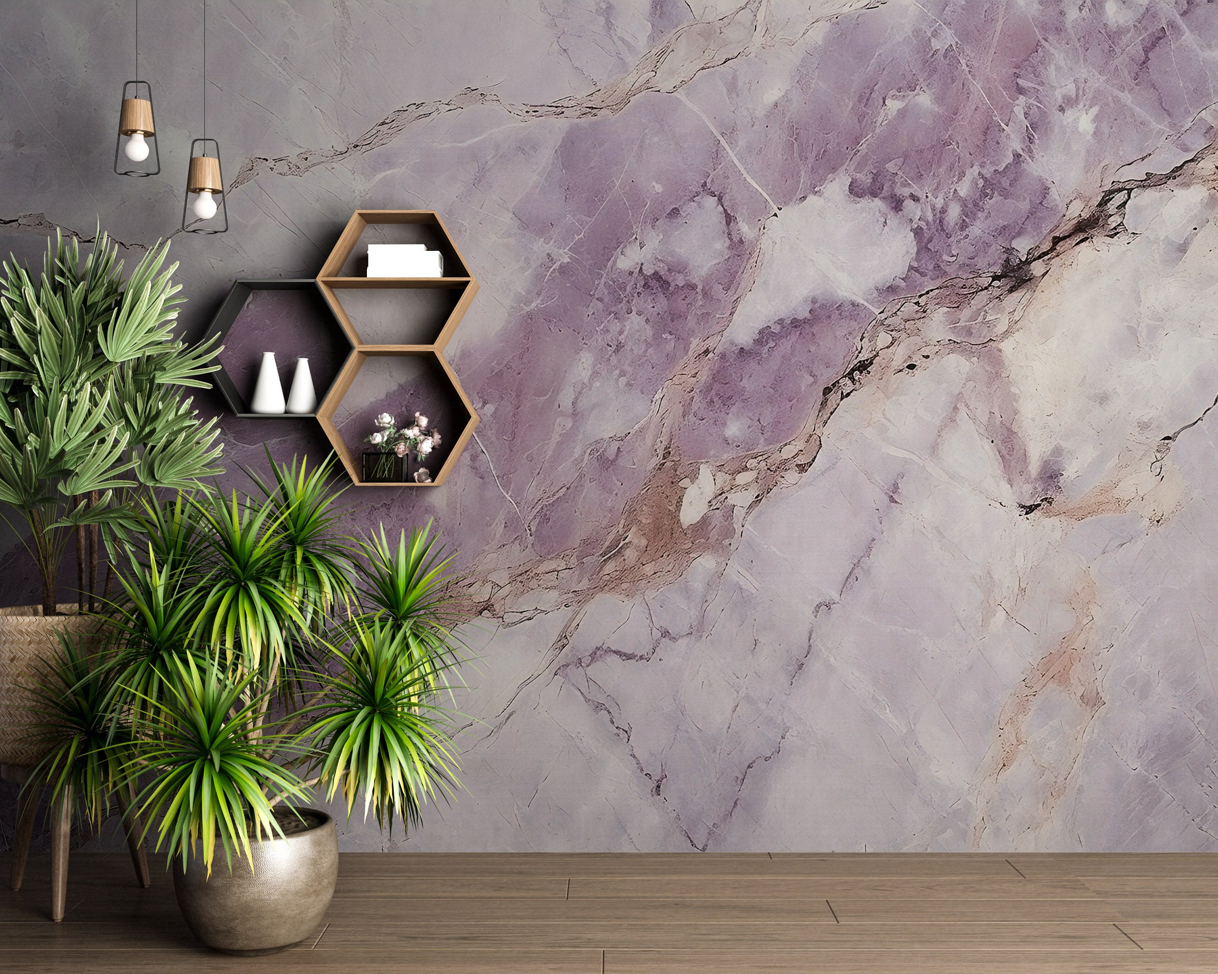 Enhance Your Space with Pink and Grey Peel and Stick Mural