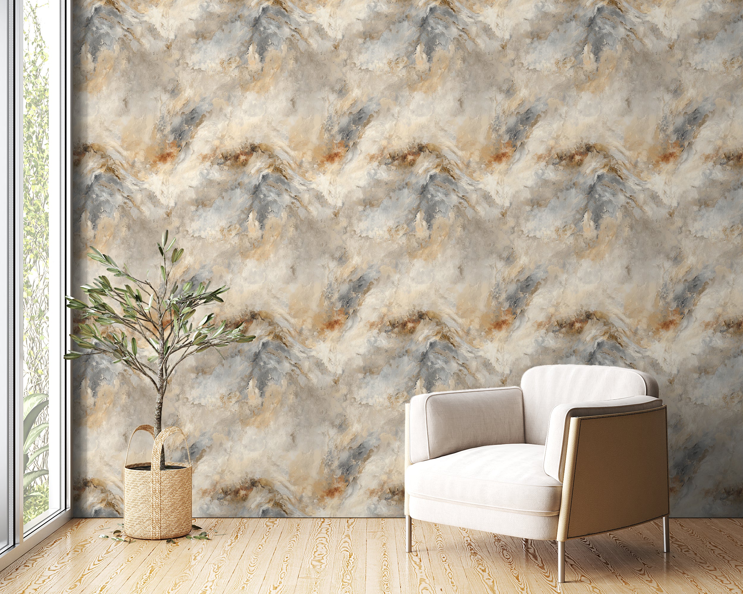 neutral marble swirl wallpaper
textured stone effect mural