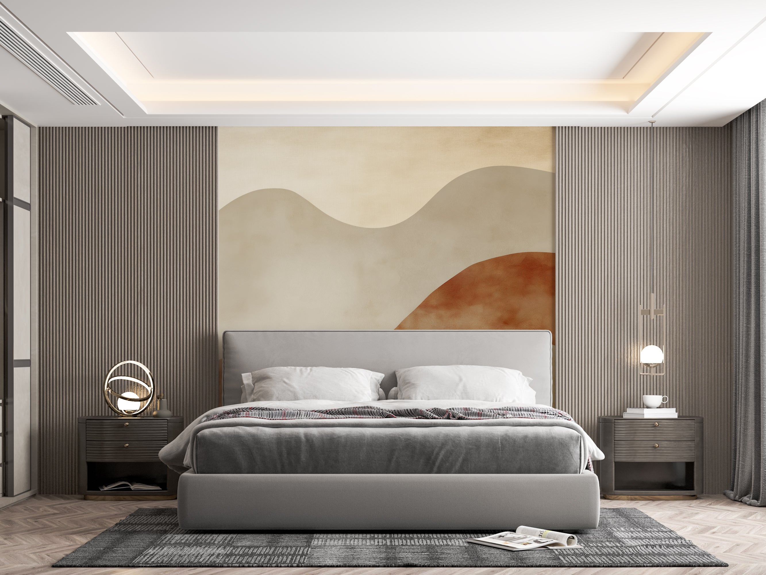 Abstract Earthy Tones Wallpaper – Modern Organic Art for Home Decor