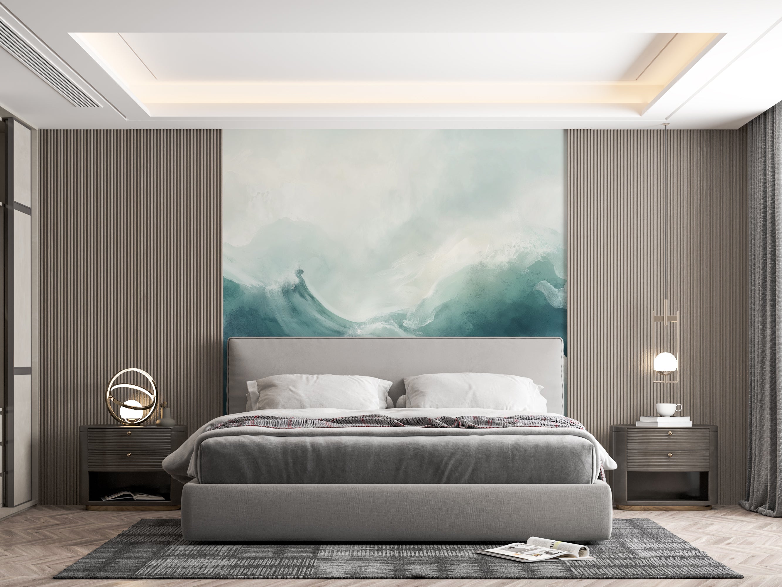 Ocean Waves Wallpaper Mural - Tranquil Blue Sea Landscape for Home Decor