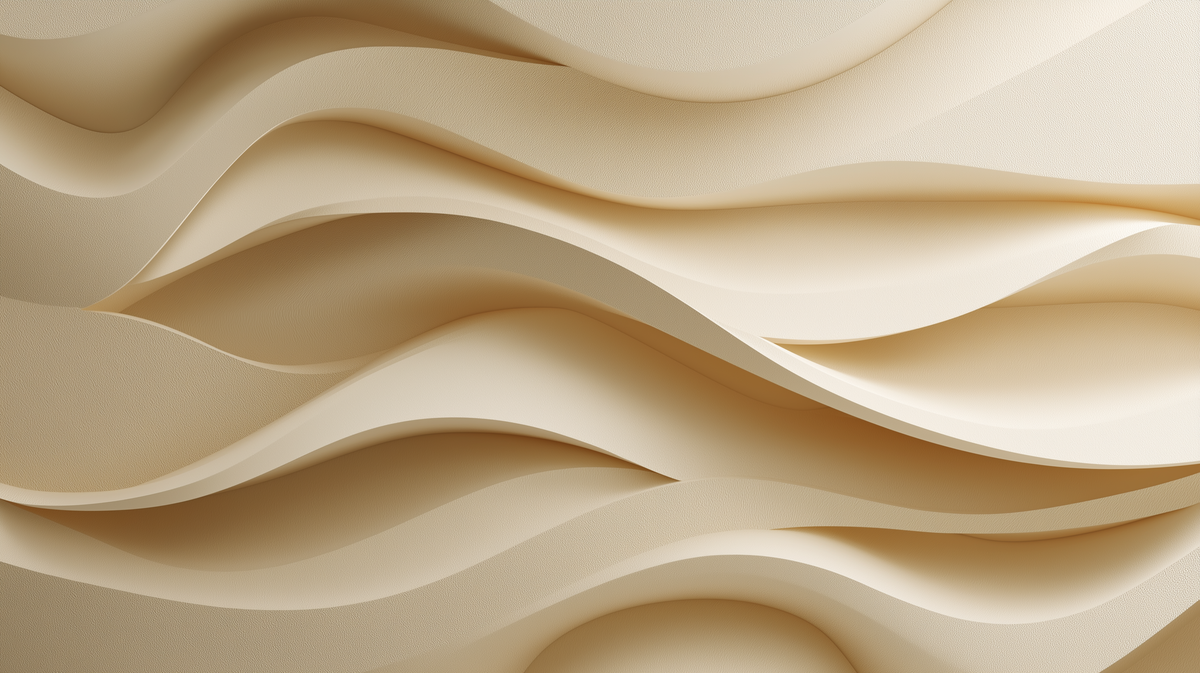 Beige Wall Mural - Abstract Wave Art | Neutral Wall Decor - Textured 3D Waves, Minimalist Organic Modern Peel and Stick Mural, Cream Decor