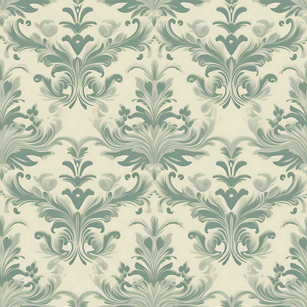 Classic Green and Beige Wallpaper | Peel and Stick Removable Wall Art