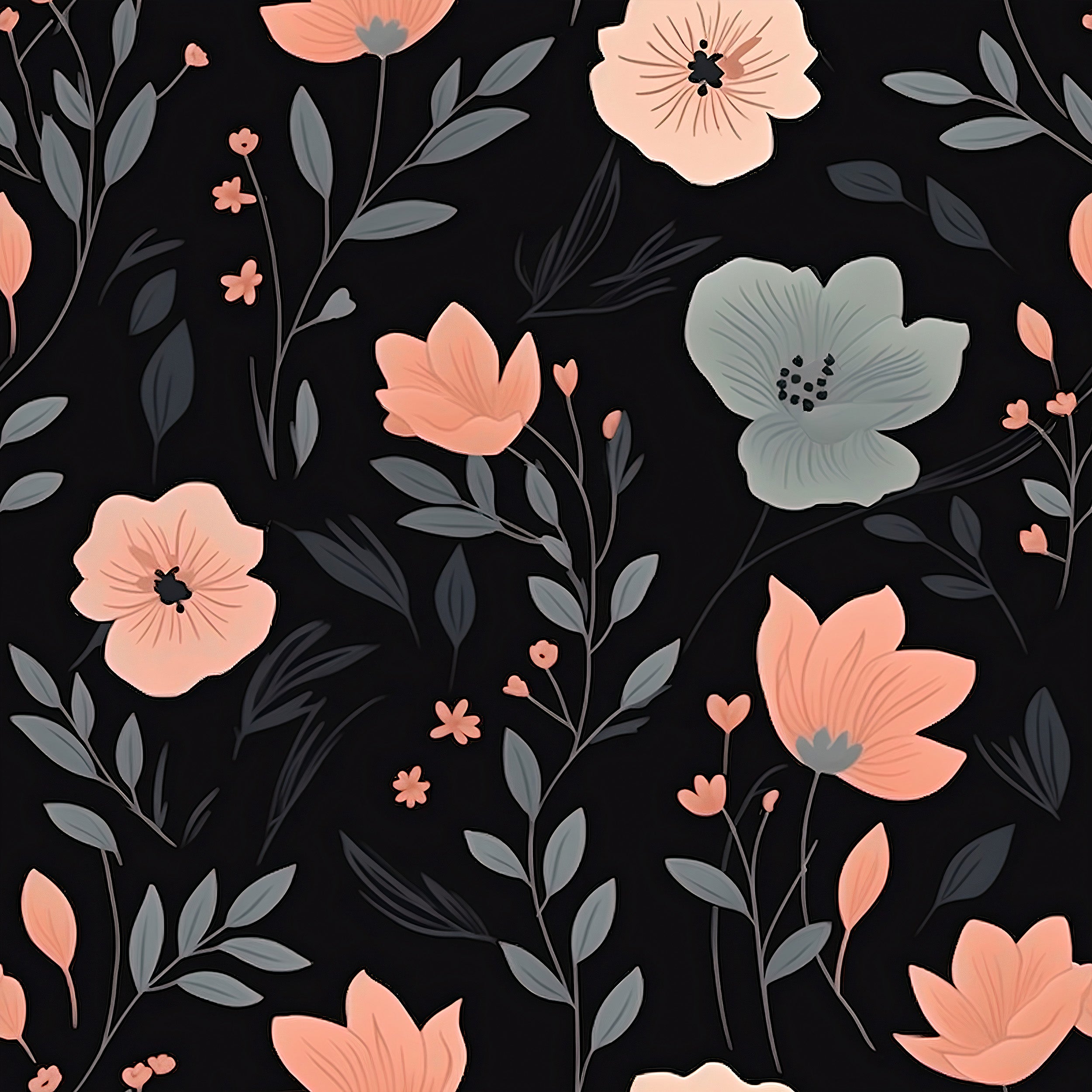 Bold Pink Flowers Removable Wallpaper Aesthetics