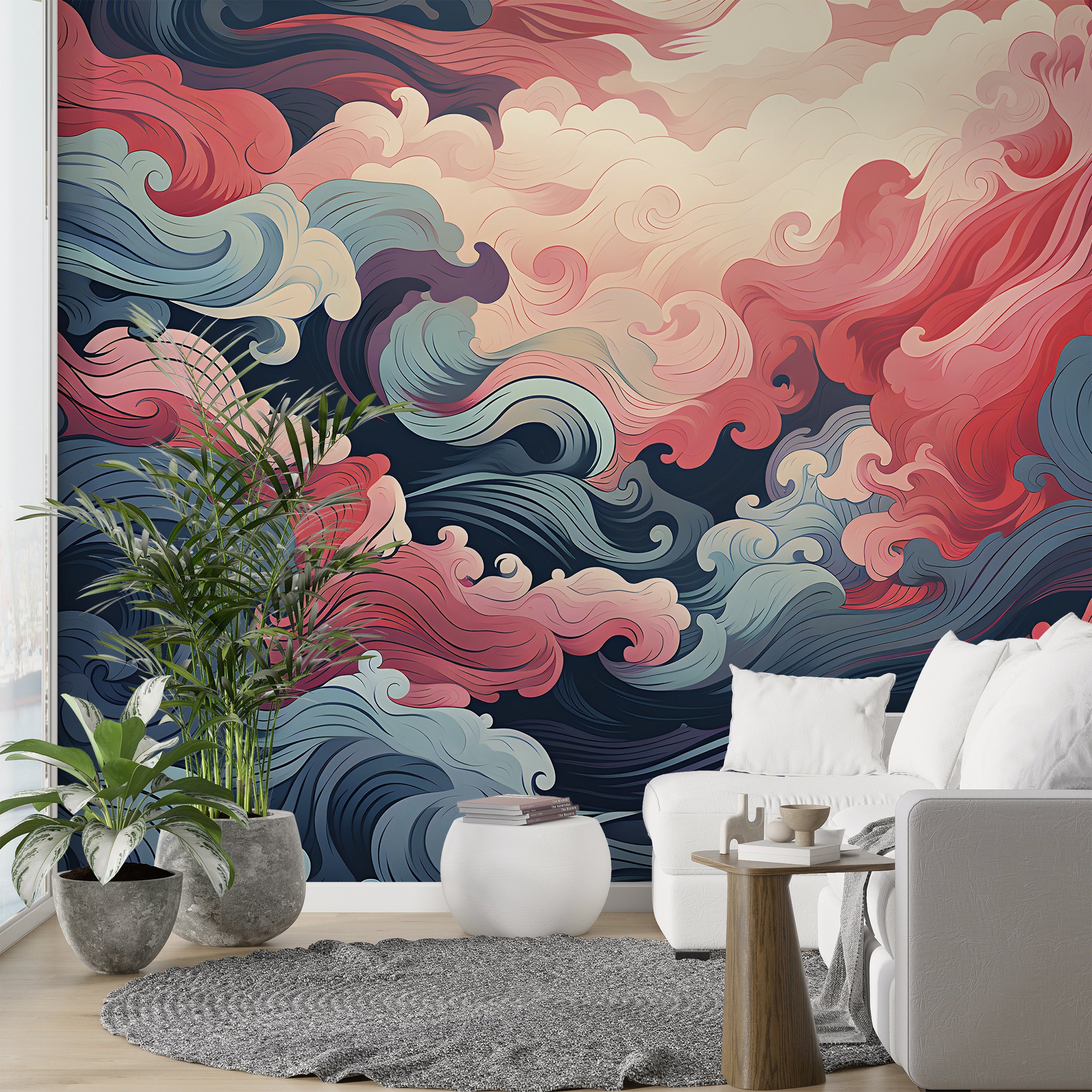 Waves Mural for Artistic Home Expression