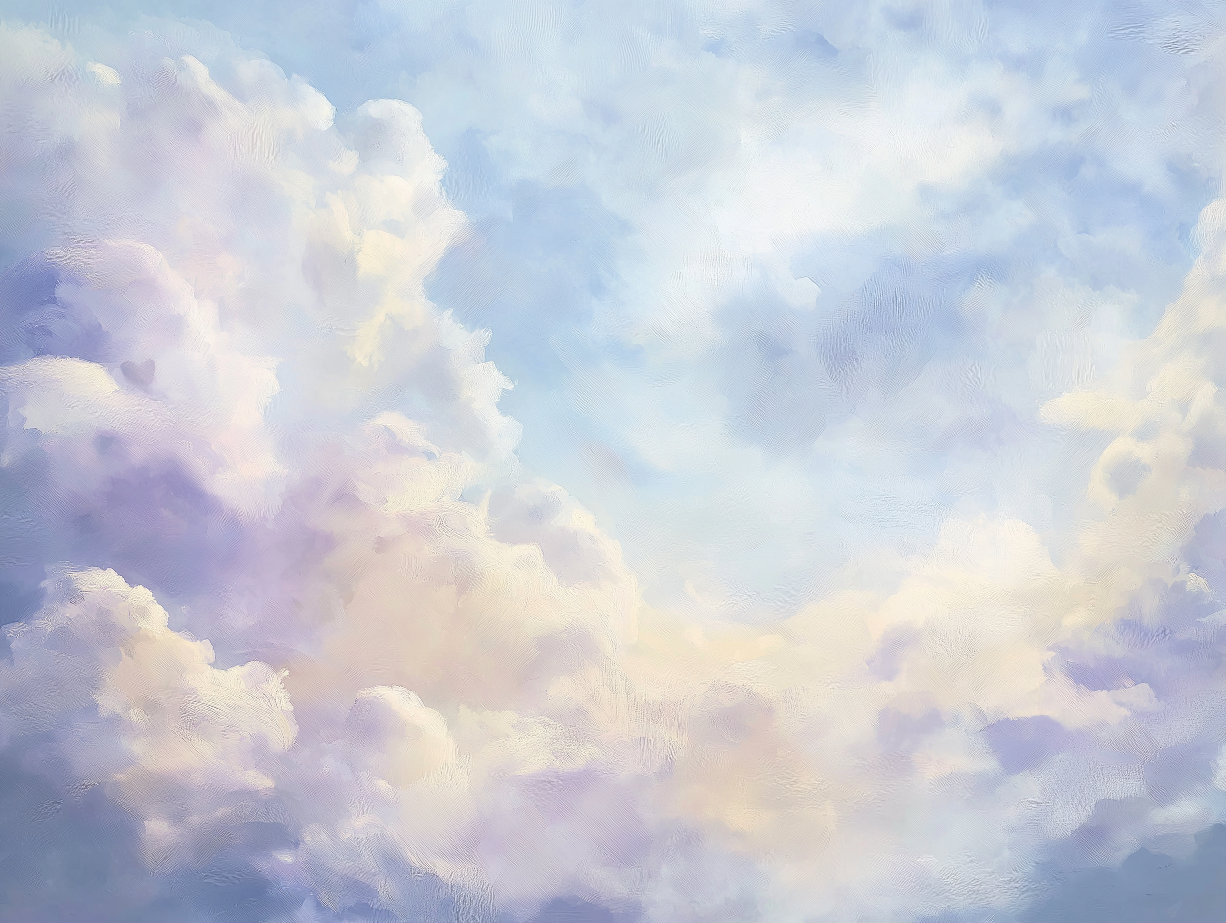 Fluffy Cloud Wallpaper - Dreamy Pastel Sky Design for Cozy Spaces