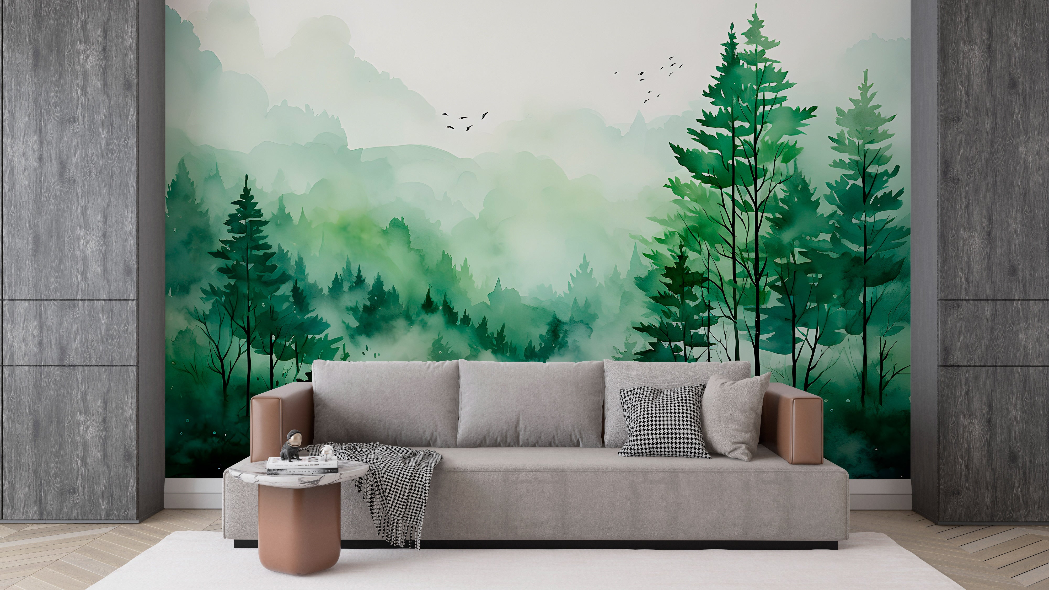 Misty Greenery Removable Nature Wall Mural