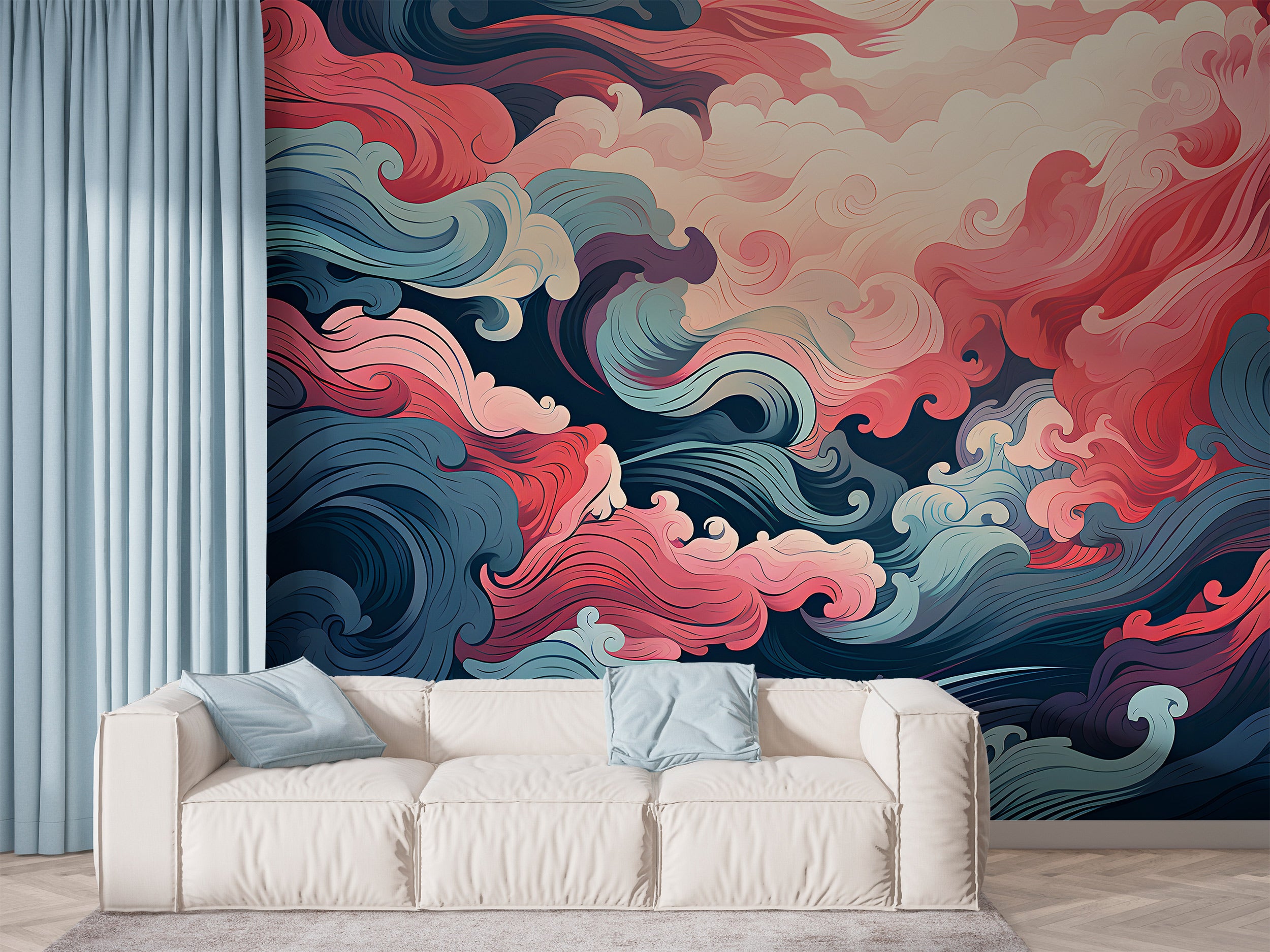 Colorful Wave Wallpaper for Vibrant Home Decor