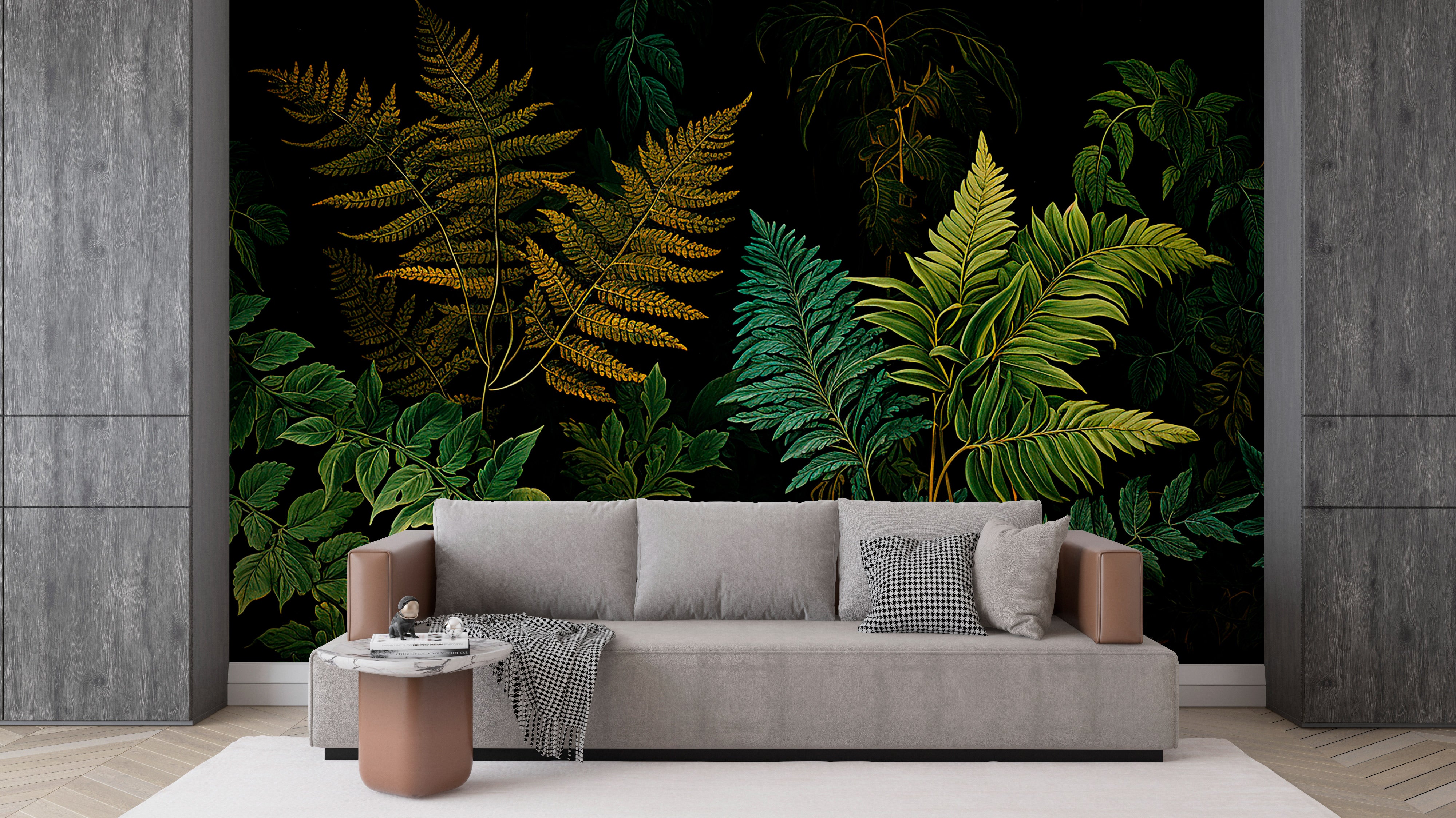 Intricate Fern Leaves Peel and Stick Wall Art