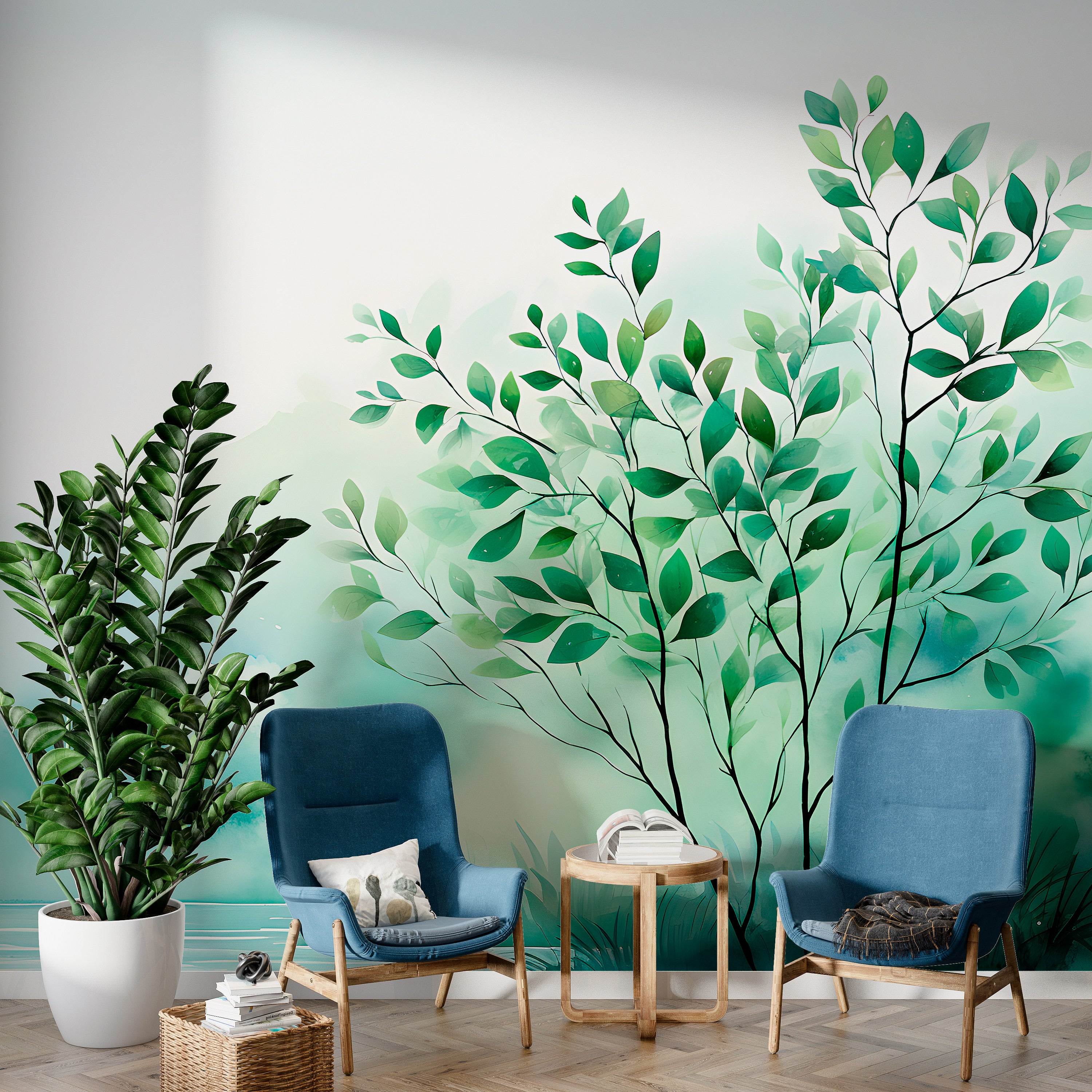 Nature-Inspired Wall Art: Green Tree Peel-and-Stick