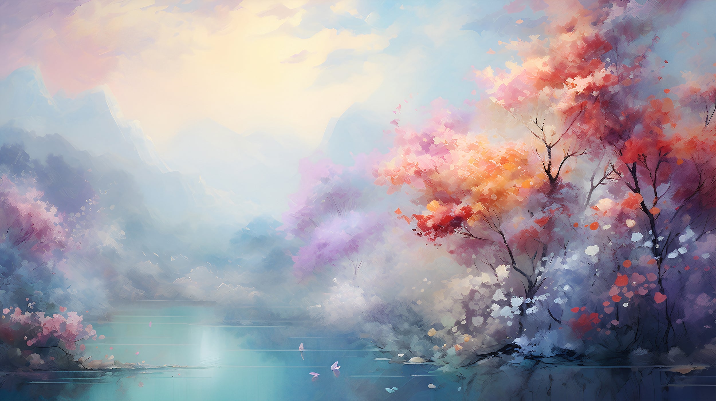 Watercolor Landscape Peel and Stick Decor