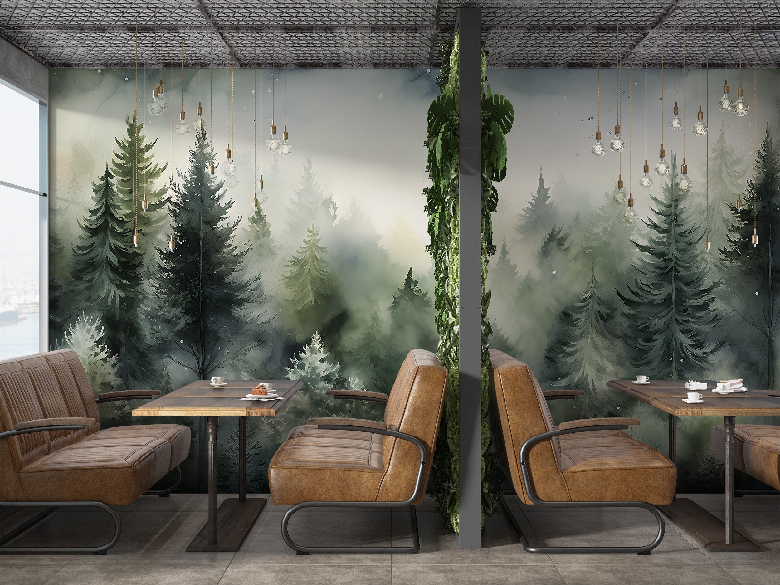 Effortless Application of Forest Landscape Wallpaper