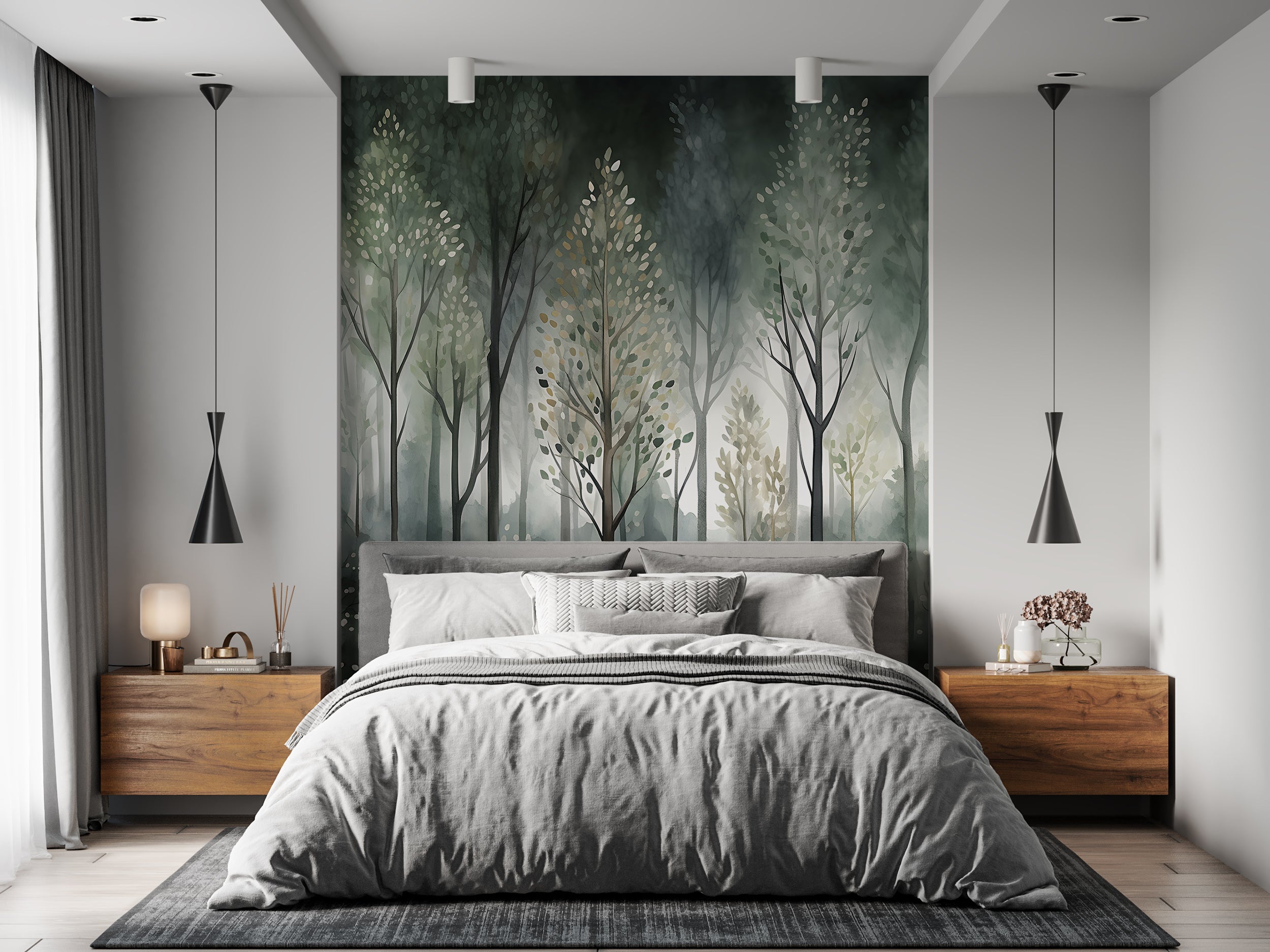 Watercolor Trees Forest Wall Decal