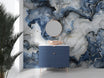 Blue and White Marble Wallpaper, Alcohol ink wall mural, Abstract Peel and Stick Stone Wallpaper, Blue & Silver Removable Modern Art