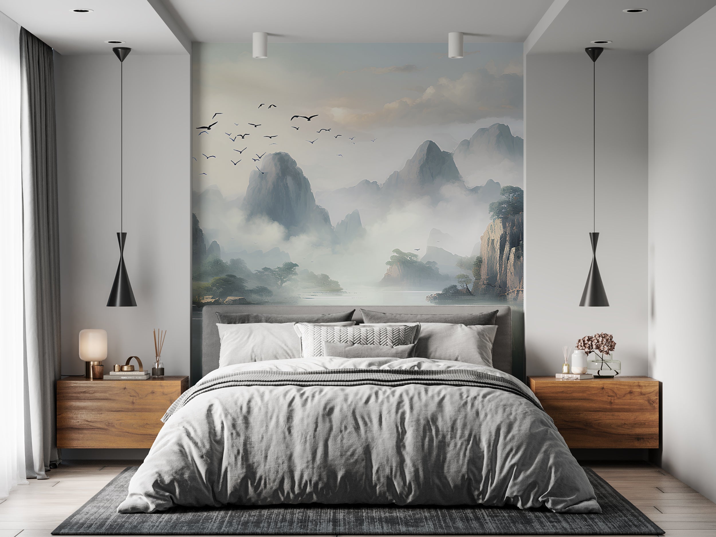 Removable Foggy Nature Wall Art
