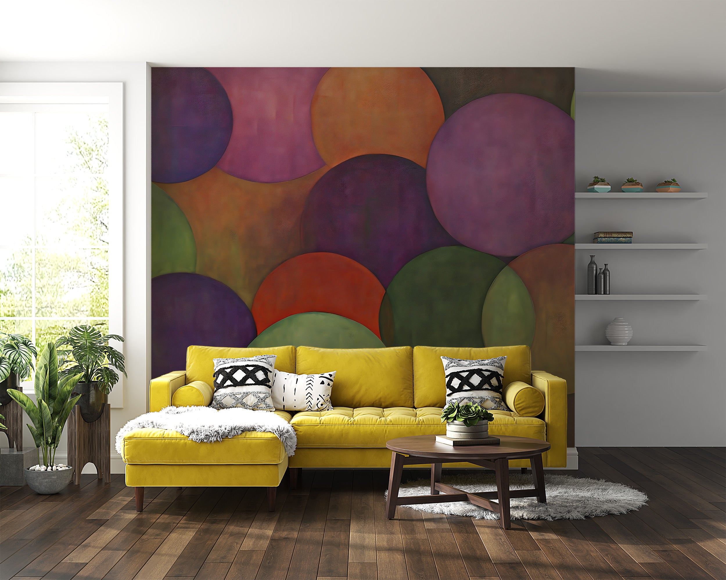Vibrant Colorful Circles Wallpaper for Modern Decor