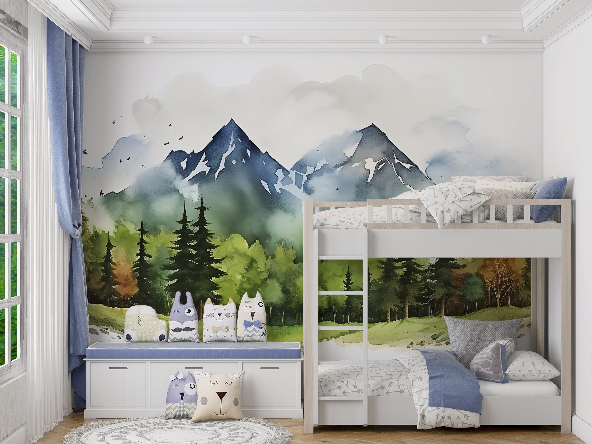 Kids Watercolor Forest Wall Decal