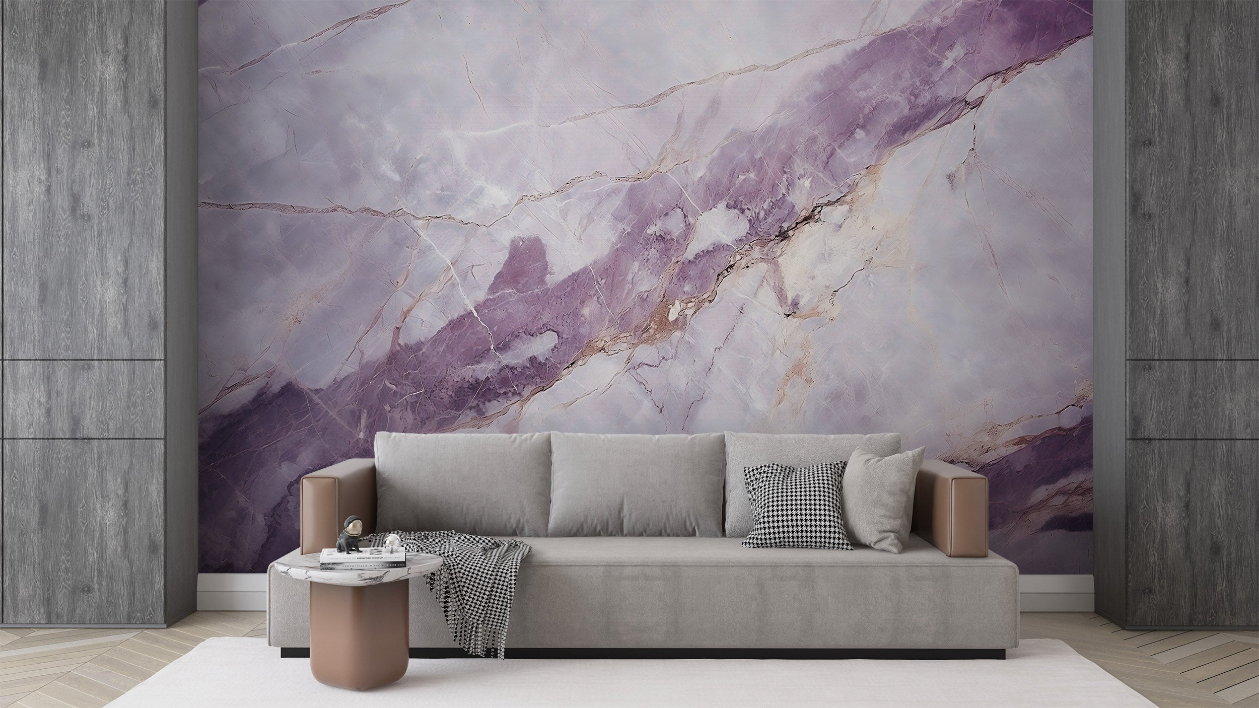 Pink and Grey Marble Texture Transforming Kitchen Ambience Beautifully