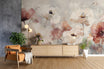 Romantic Floral Wall Mural – Blush and Cream Watercolor Flowers Wallpaper