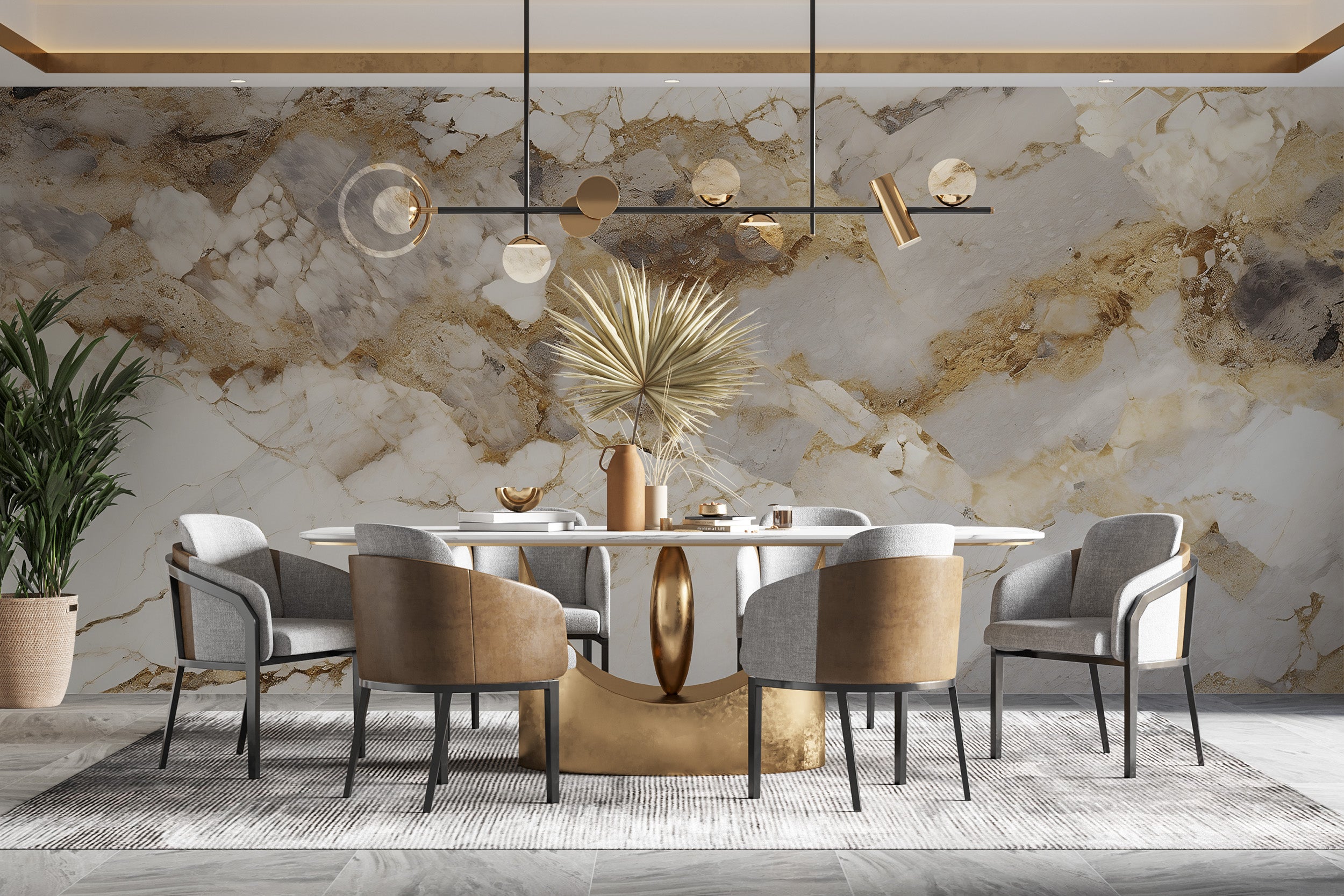 Peel and Stick Brown Marble Wallpaper