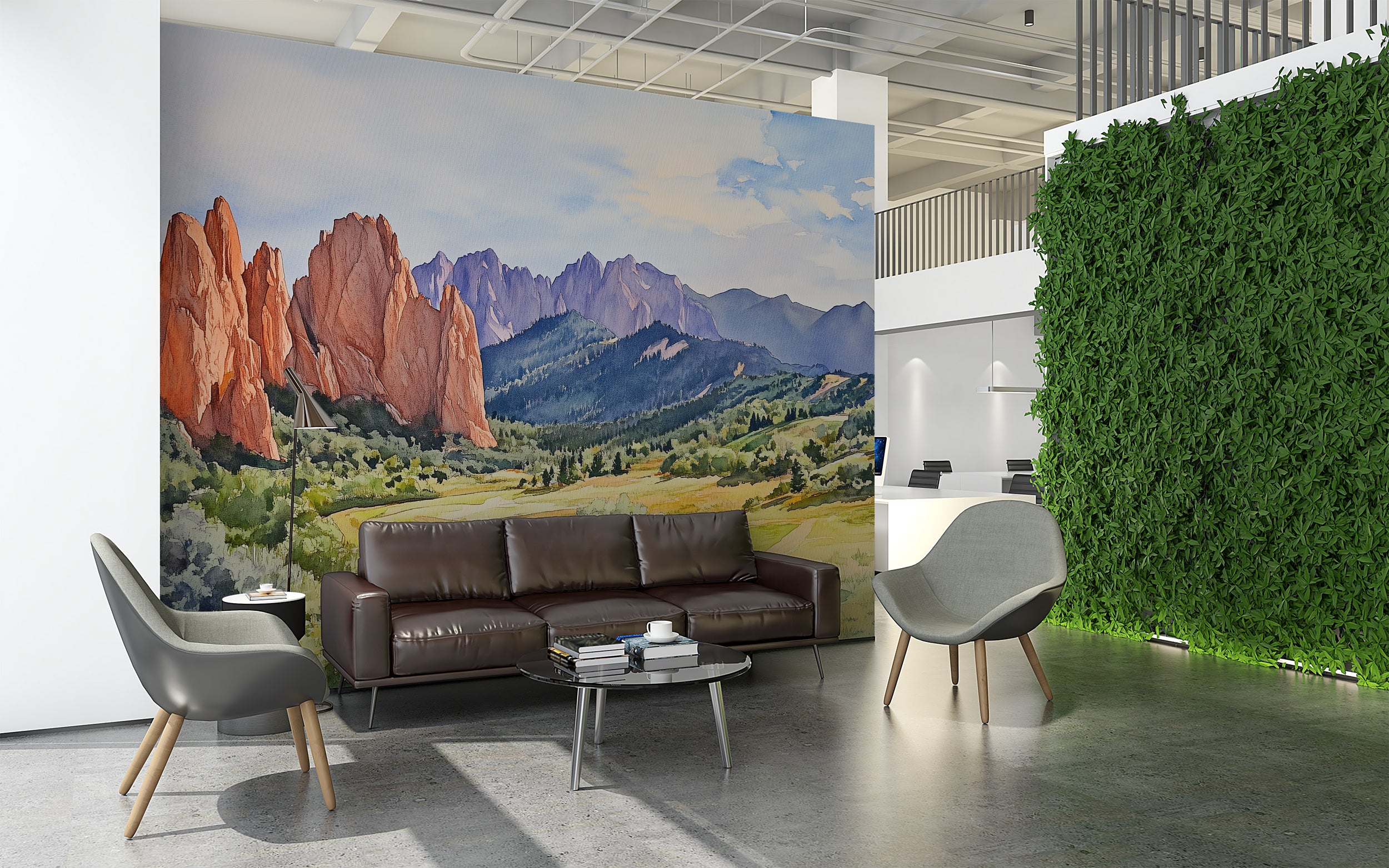 Garden of Gods Wall Mural, Peel and Stick Colorado Mountains Valley Wallpaper, Removable Scenic Wallpaper