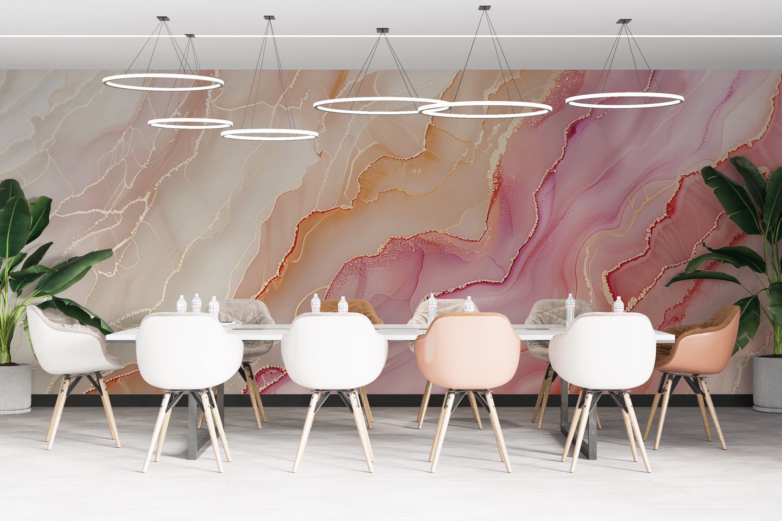 Marble Texture in Soft Pastel Colors Wallpaper, Peel and Stick Colorful Alcohol Ink Wall Mural, Removable Accent Wall Marble Decal