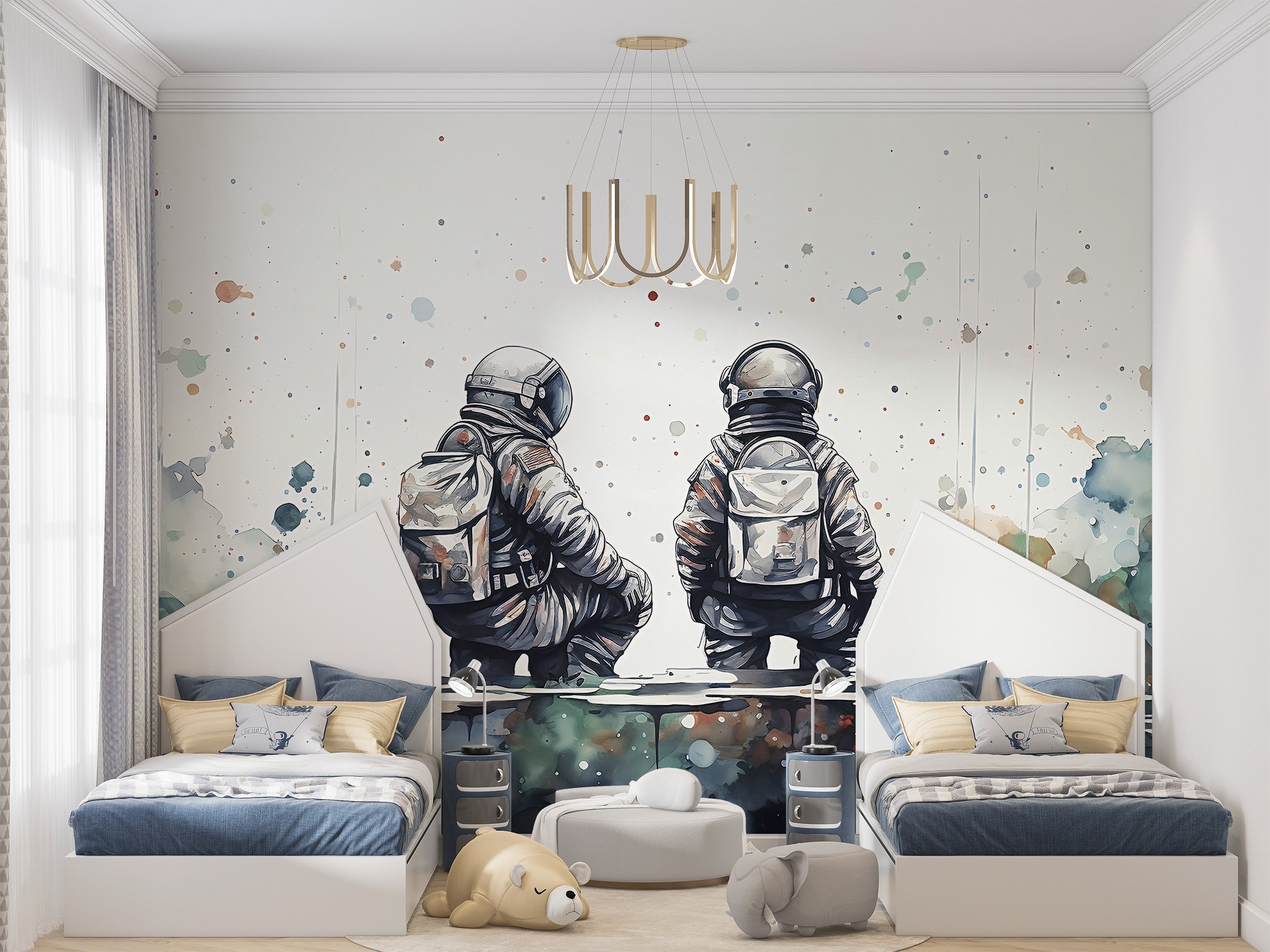 Space Mural for Cosmic Room Ambiance